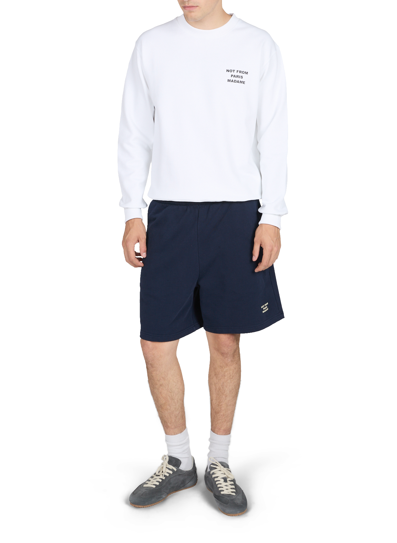 Slogan cotton sweatshirt DROLE DE MONSIEUR White