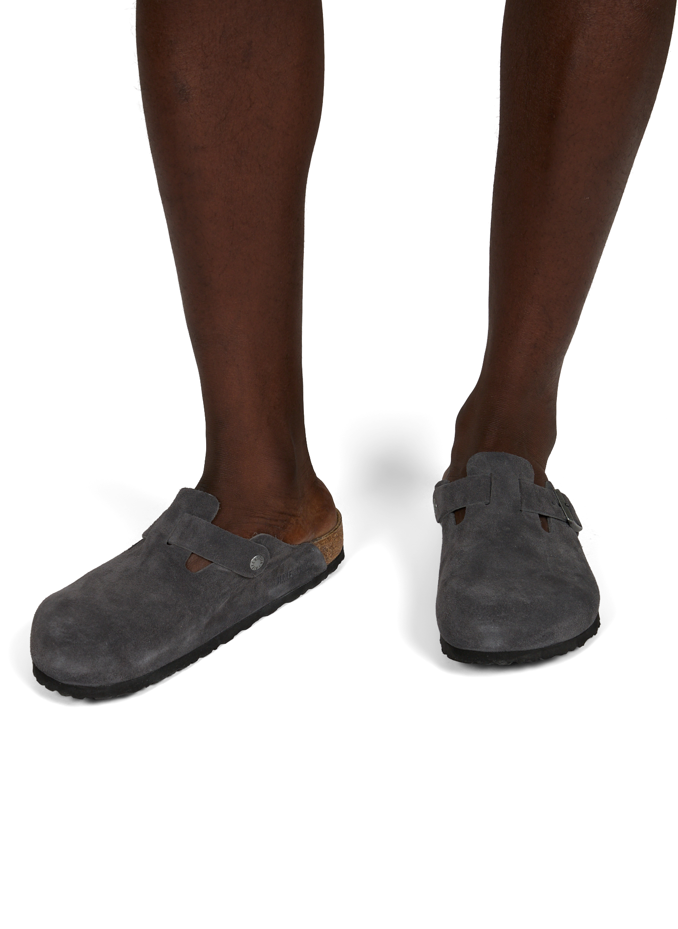 Boston leather mules BIRKENSTOCK Grey
