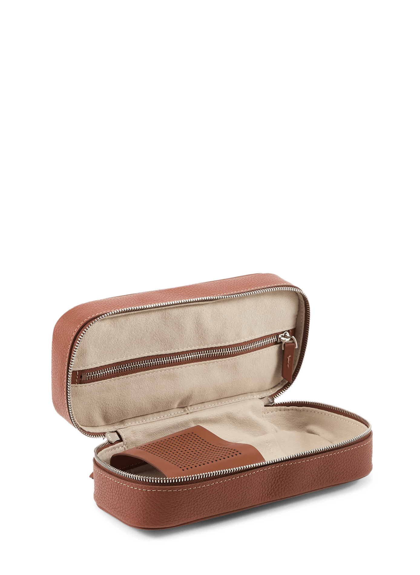 Clara leather toiletry bag LUNDI Brown