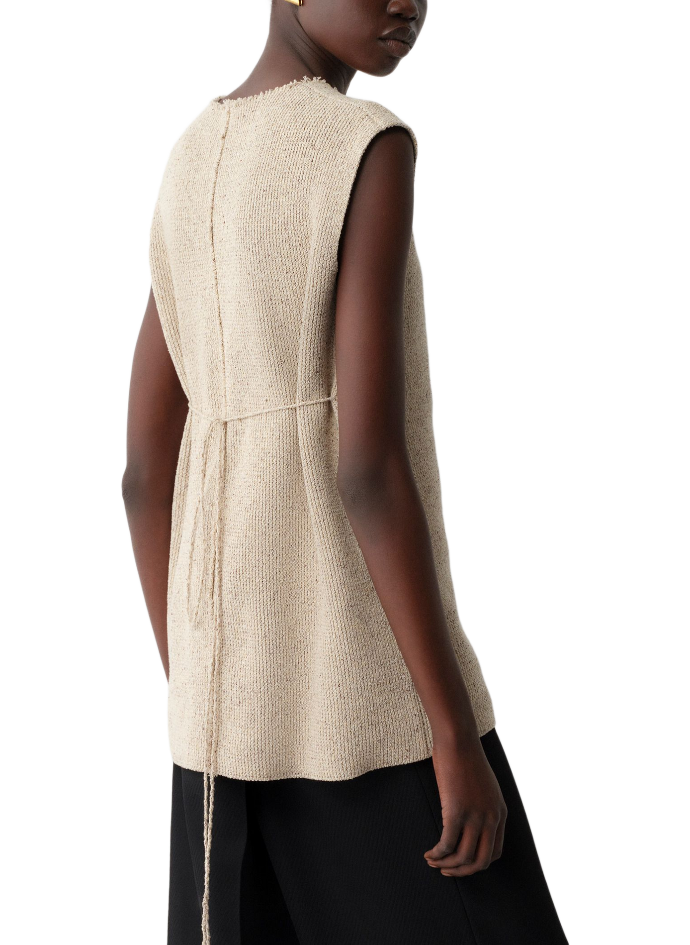Sleeveless silk top CALVIN KLEIN COLLECTION Beige