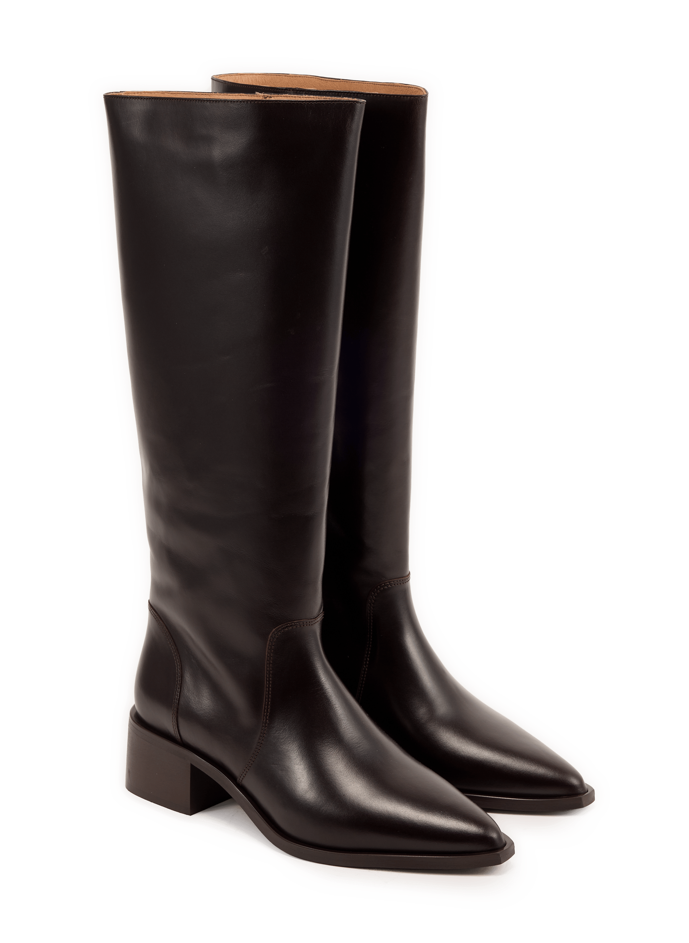 Gaga leather cowhide heeled boots SAISON 1865 Brown