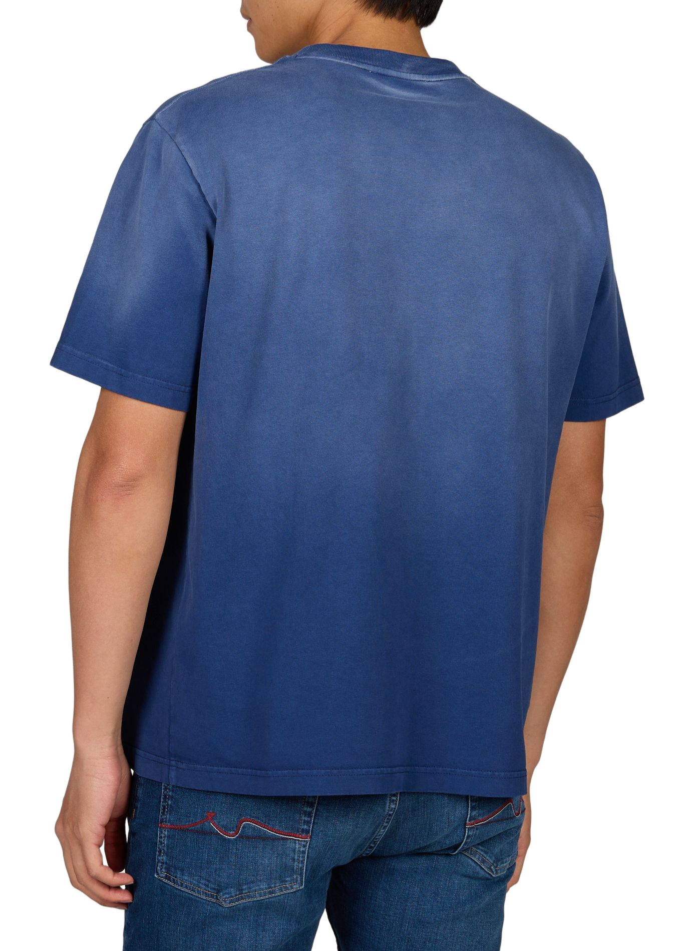 Tee-shirt droit col rond en coton MAISON KITSUNÉ Bleu
