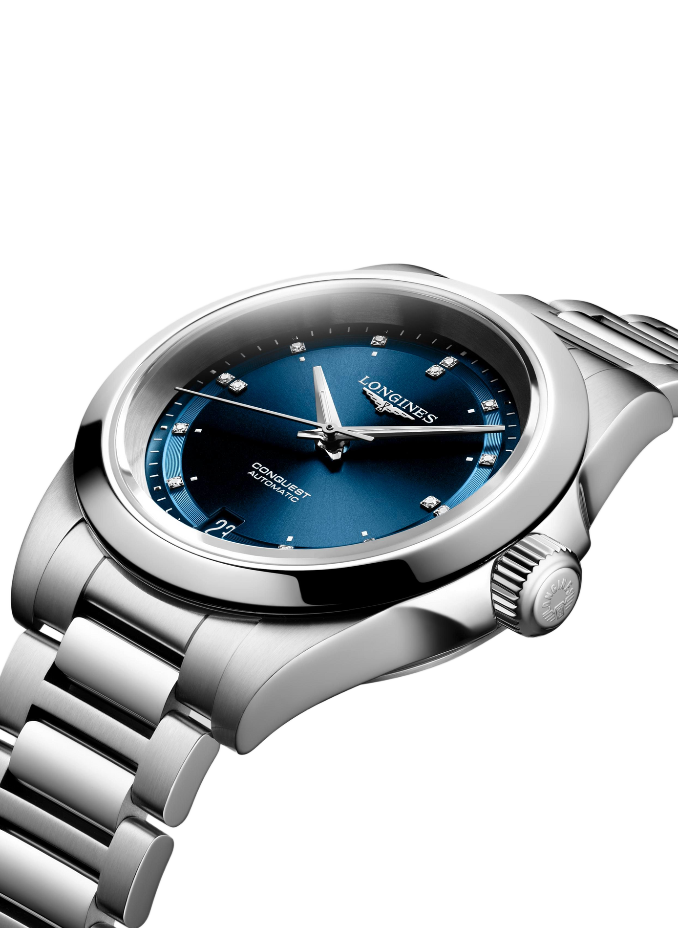 Montre automatique Conquest 2023 en acier inoxydable LONGINES Blanc