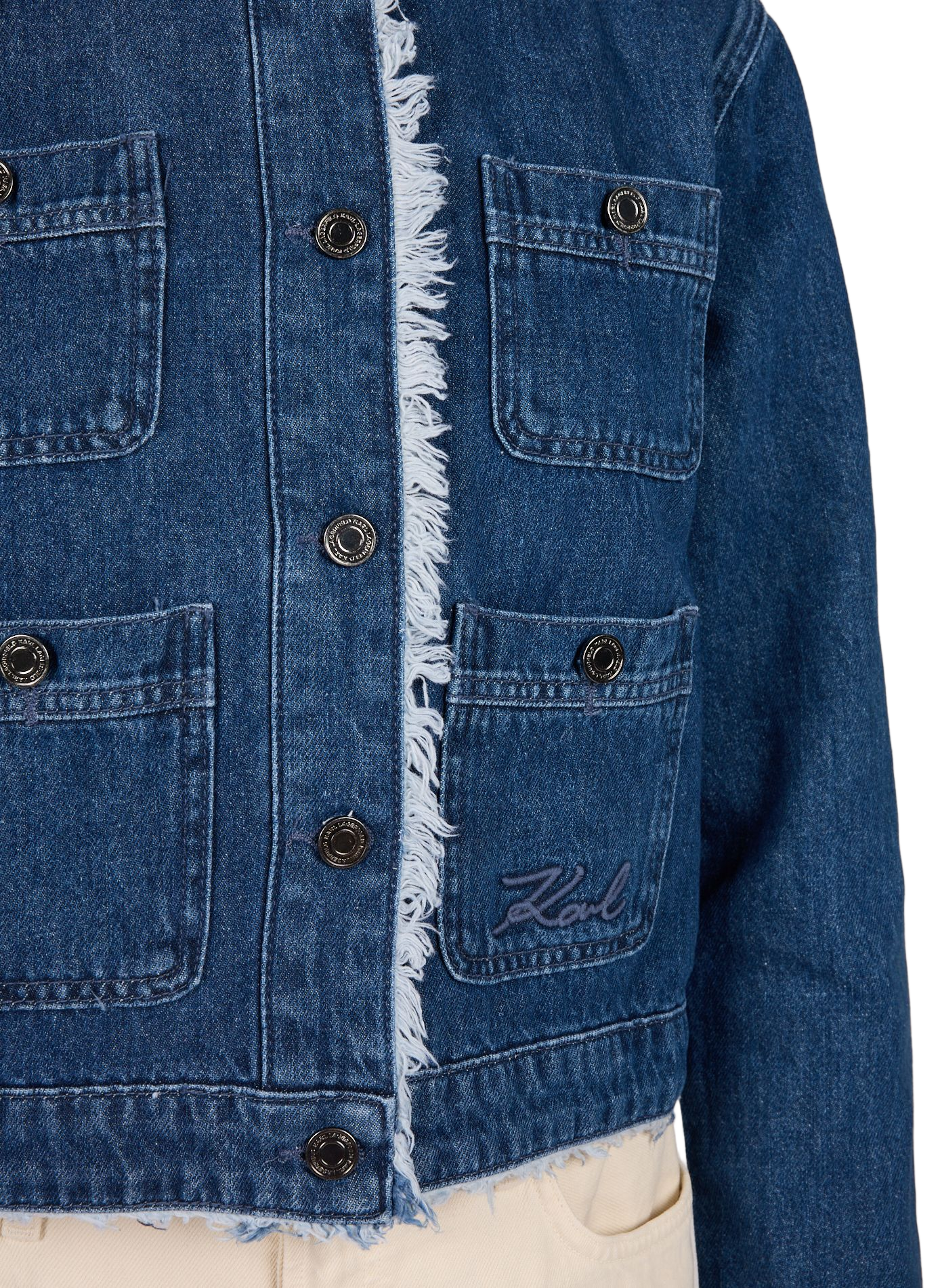 Round-neck denim jacket KARL LAGERFELD Blue