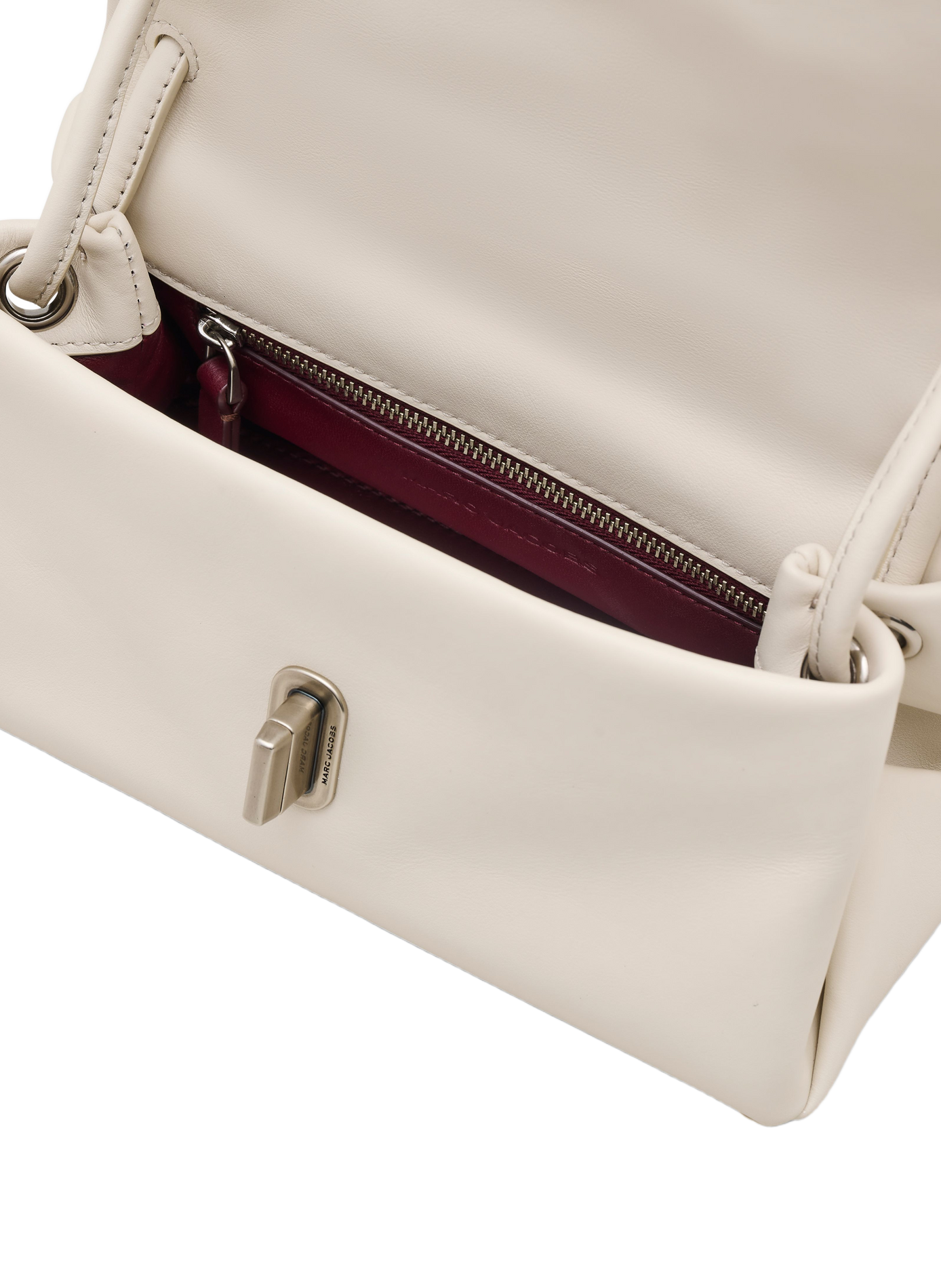 Le mini double sac en cuir lisse MARC JACOBS Blanc