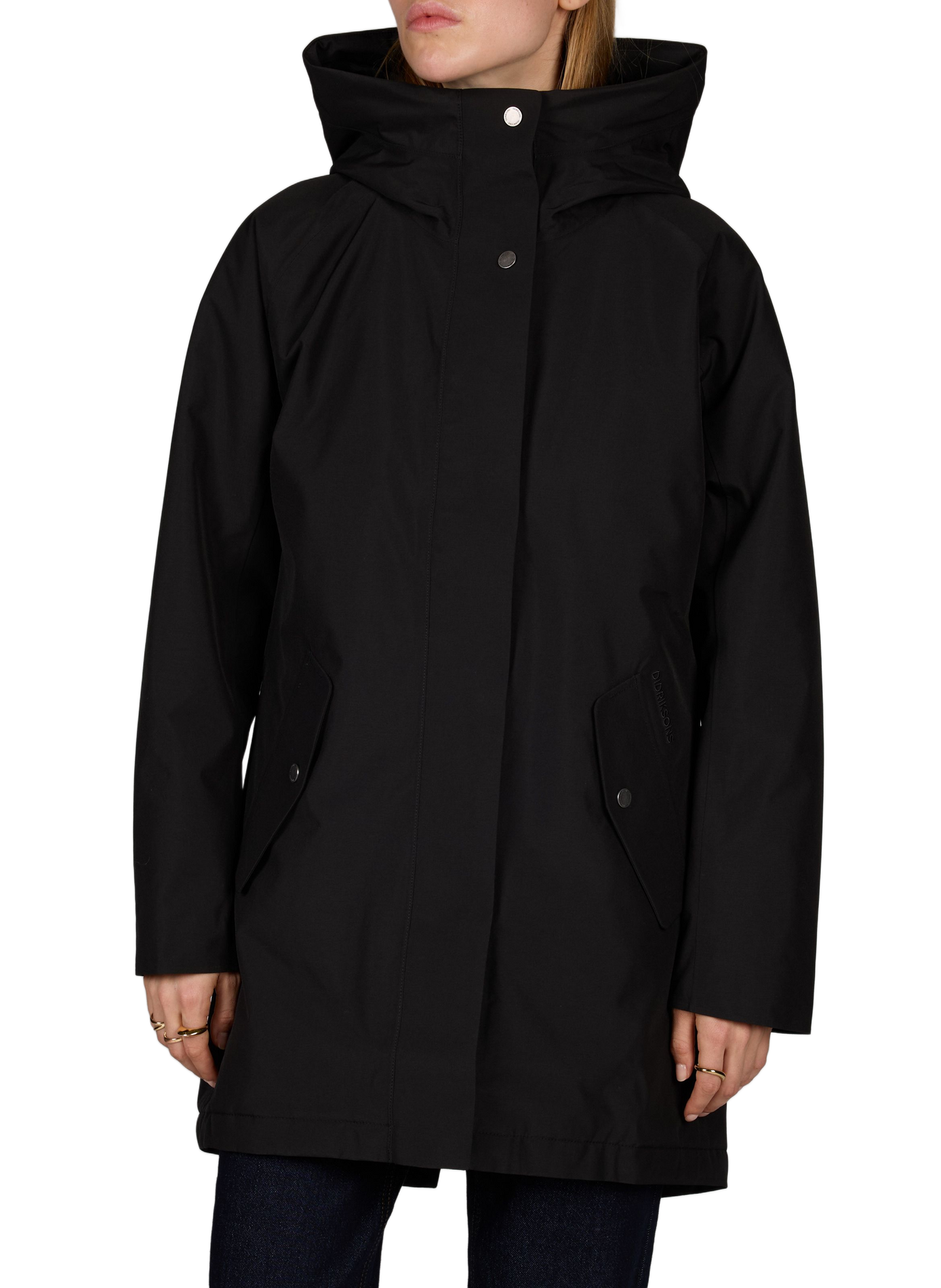 Effen parka met capuchon in middellange lengte DIDRIKSONS Zwart
