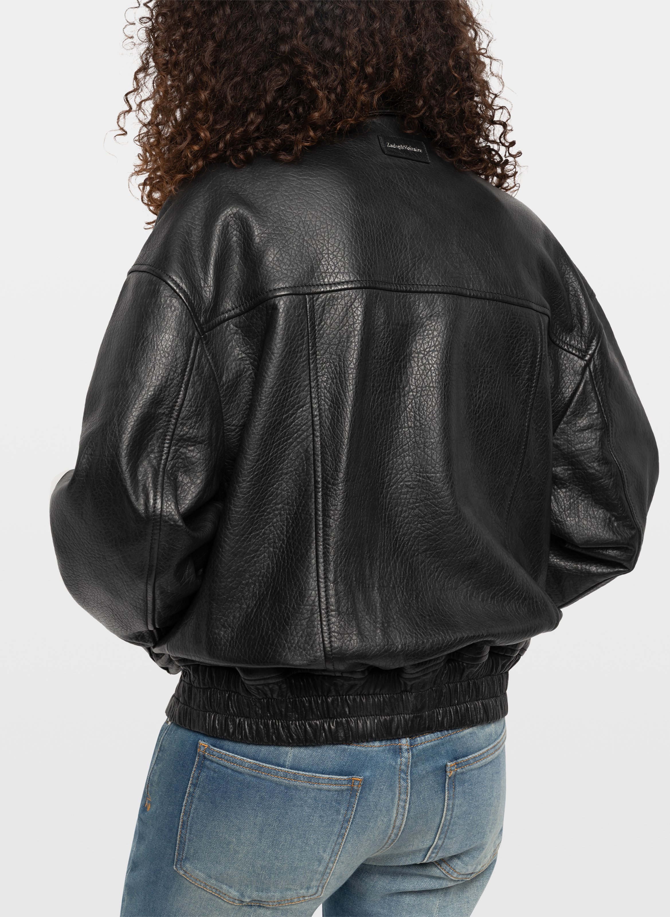 Veste col classique en cuir loriand ZADIG&VOLTAIRE Noir