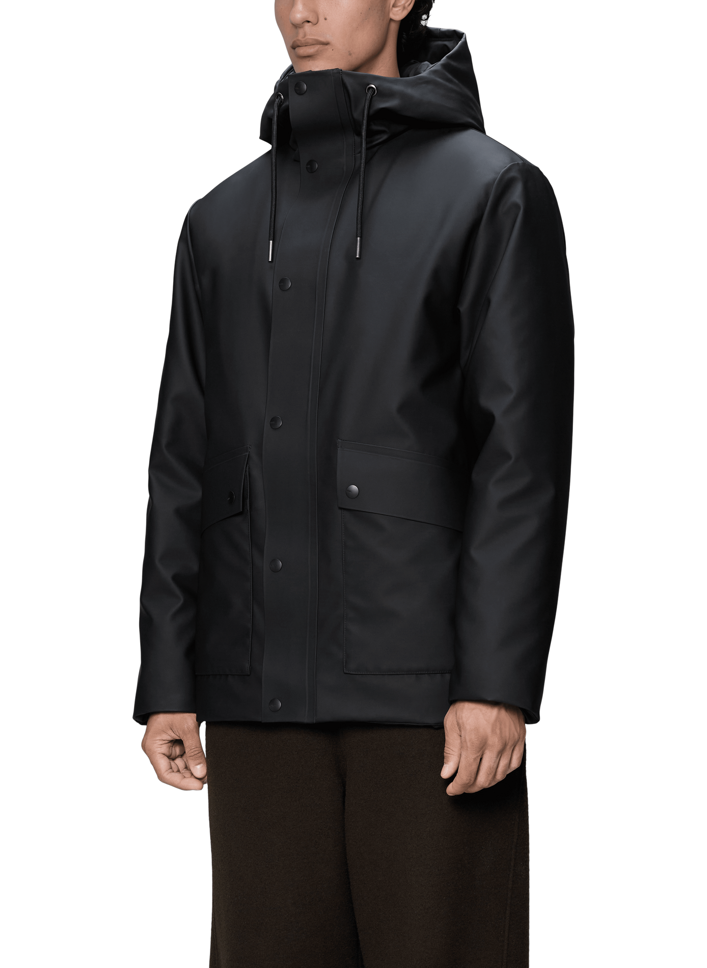Straight hooded parka RAINS Black