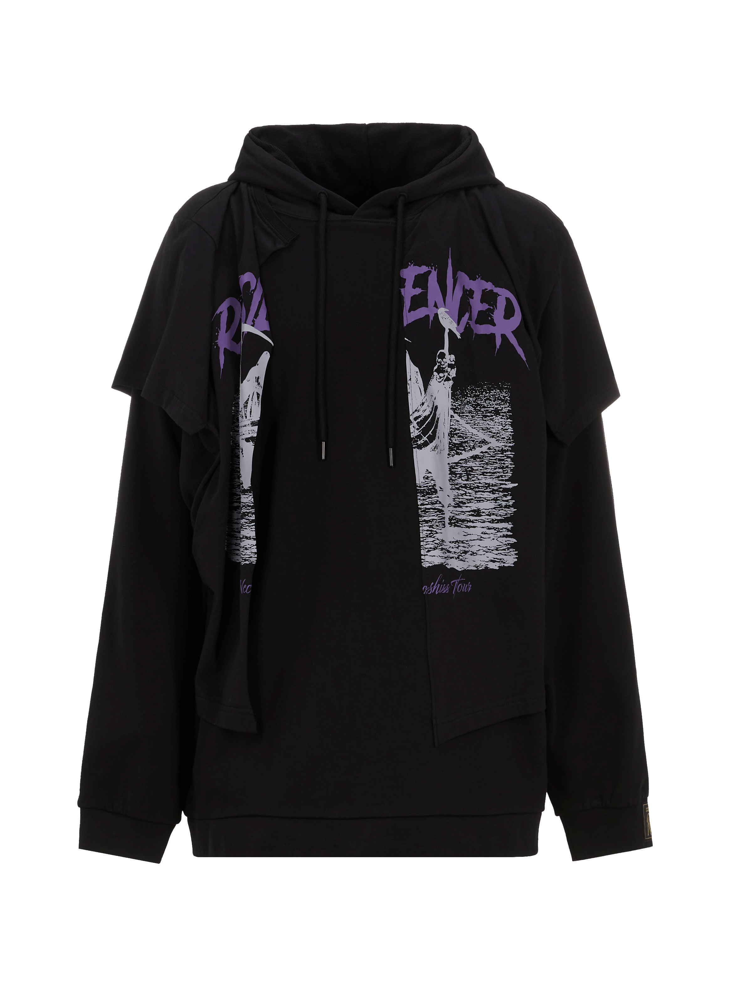 Hoodie effet usé en coton