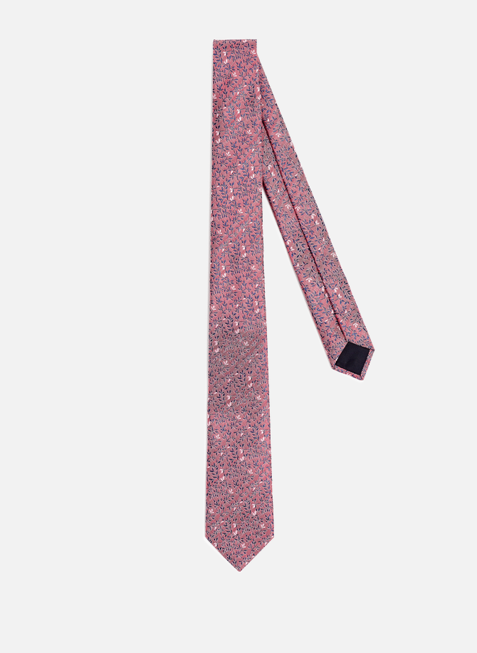 ربطة عنق حريرية من قماش الجاكار المزين بالزهور AU PRINTEMPS PARIS