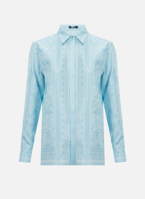 قميص من الحرير الأزرق فيرساتشي 