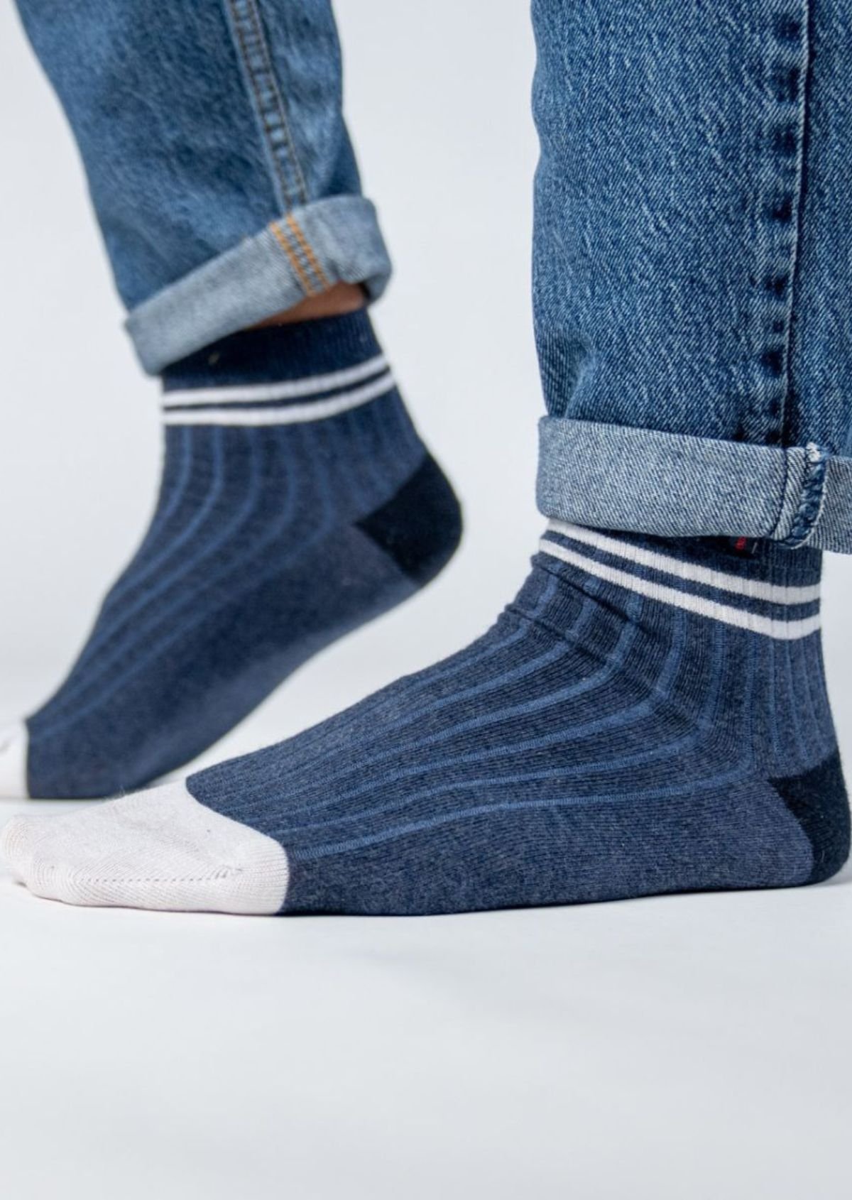 Chaussettes en coton peigné mi-hautes BILLYBELT Bleu
