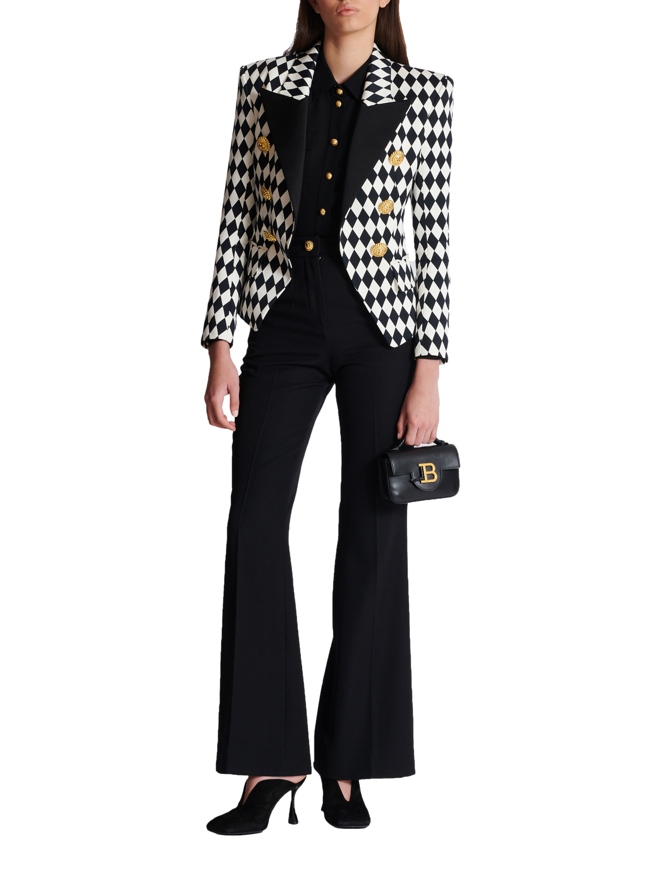 Sac b-buzz mini en cuir BALMAIN Noir