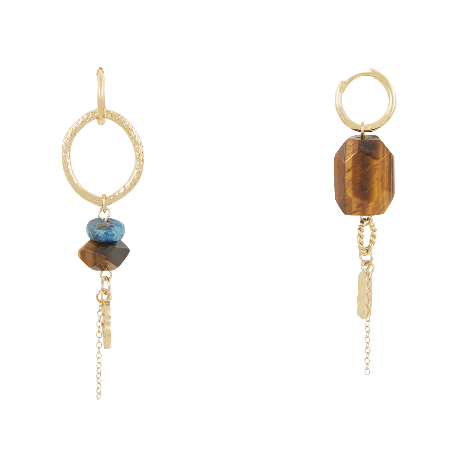 Boucles d'oreilles en laiton recyclé mélangé toti stone SESSUN Bleu