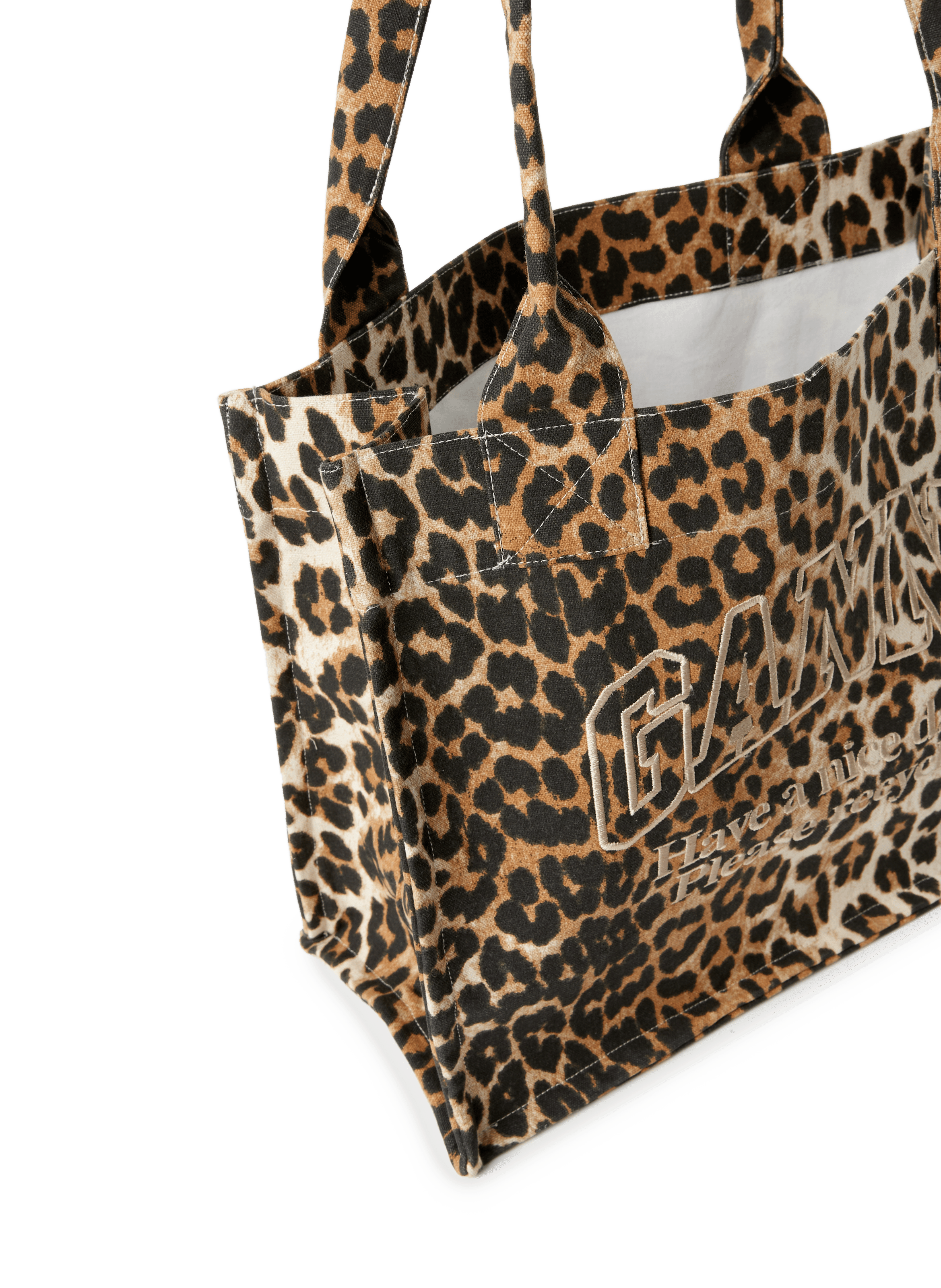 Animal print tote bag GANNI Multicolour
