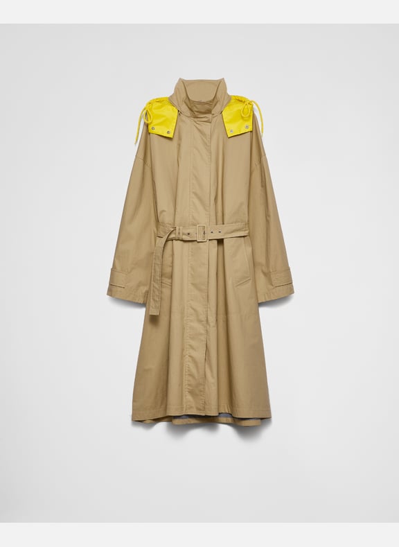 Imperméable en popeline technique Beige by PRADA PRADA Imperméable en popeline technique Beige