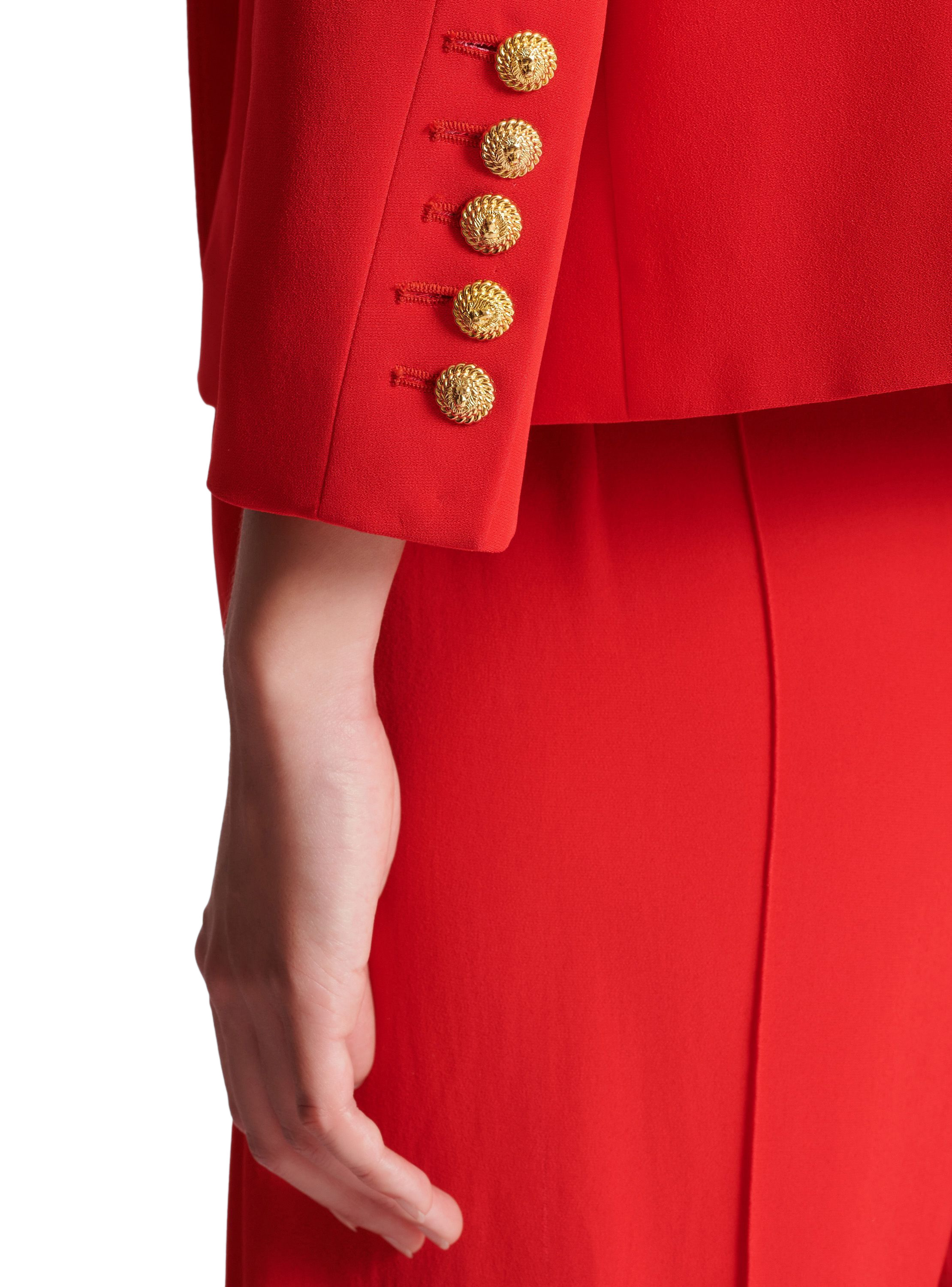 Spencer en crêpe à épaules structurées BALMAIN Rouge