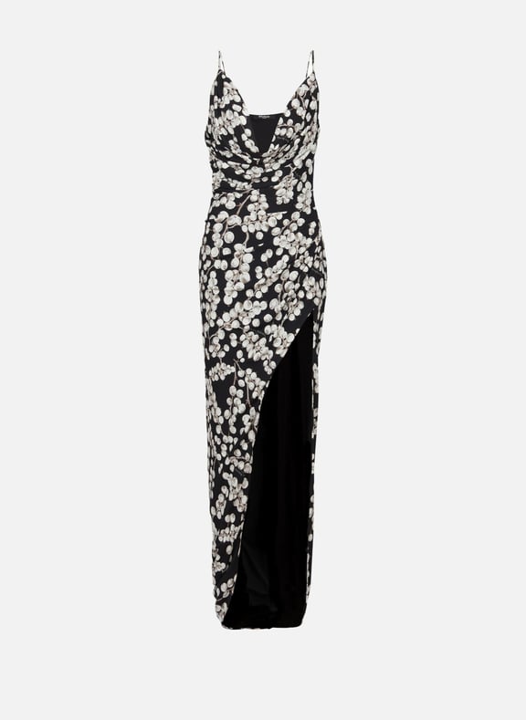 Robe longue imprimée groseille Noir by BALMAIN BALMAIN Robe longue imprimée groseille Noir