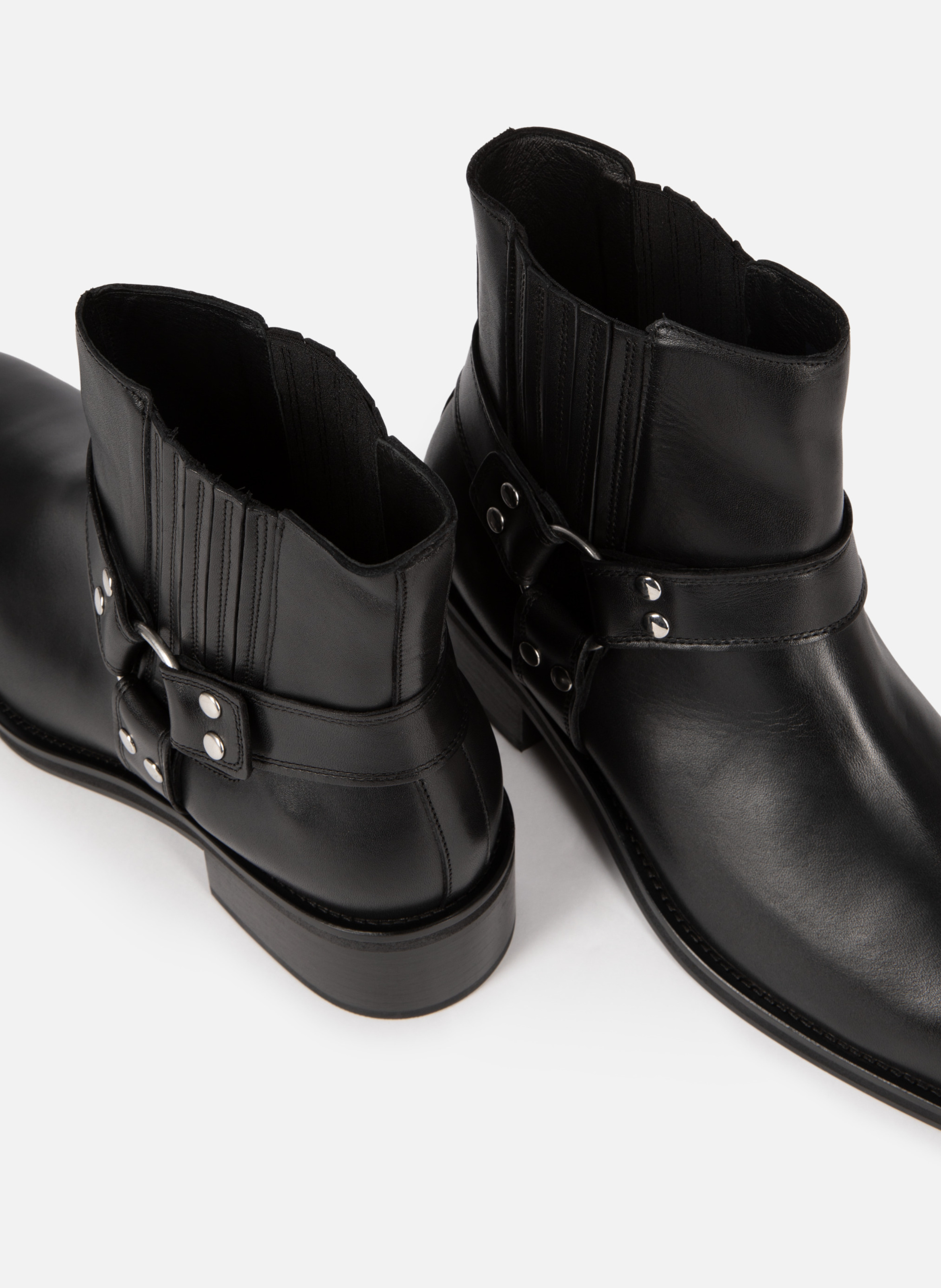 Bottines avec sangles en cuir THE KOOPLES Noir
