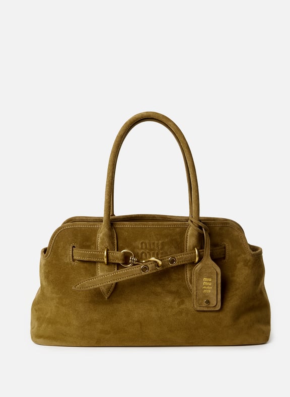 Sac cabas Aventure en cuir suédé Marron by MIU MIU MIU MIU Sac cabas Aventure en cuir suédé Marron