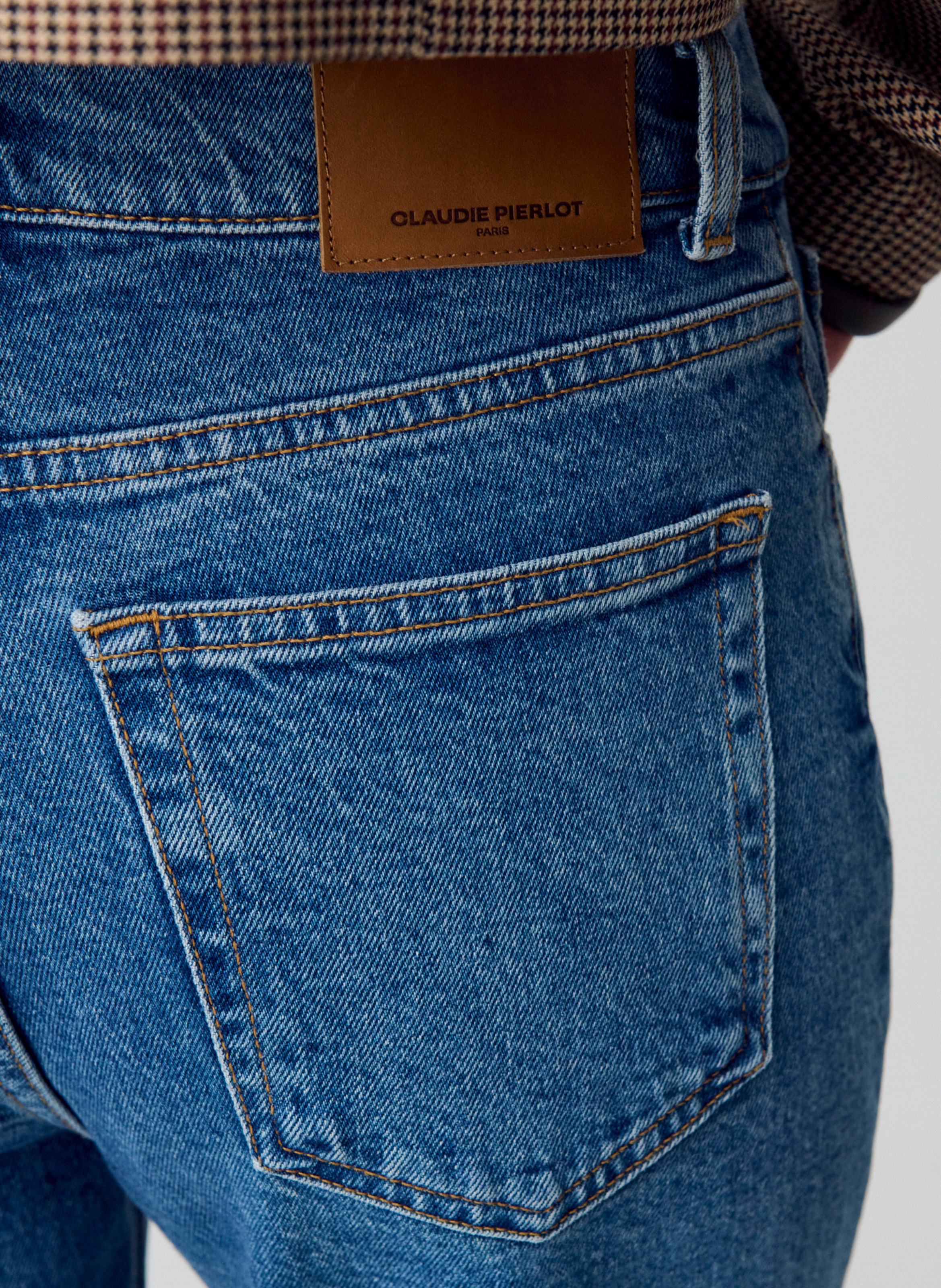 Jean droit taille mi-haute en coton CLAUDIE PIERLOT Bleu