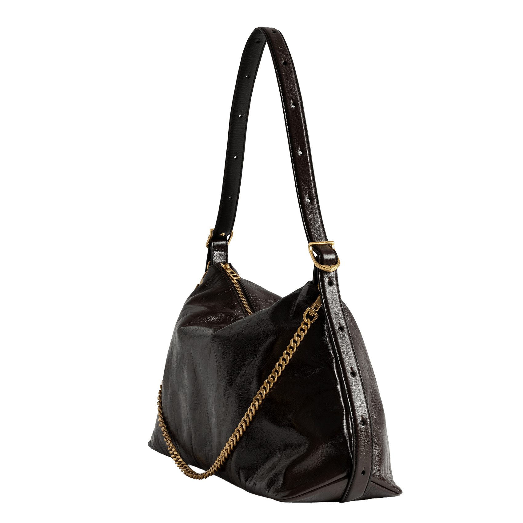 Sac porté épaule en cuir vieilli jim ZADIG&VOLTAIRE Marron