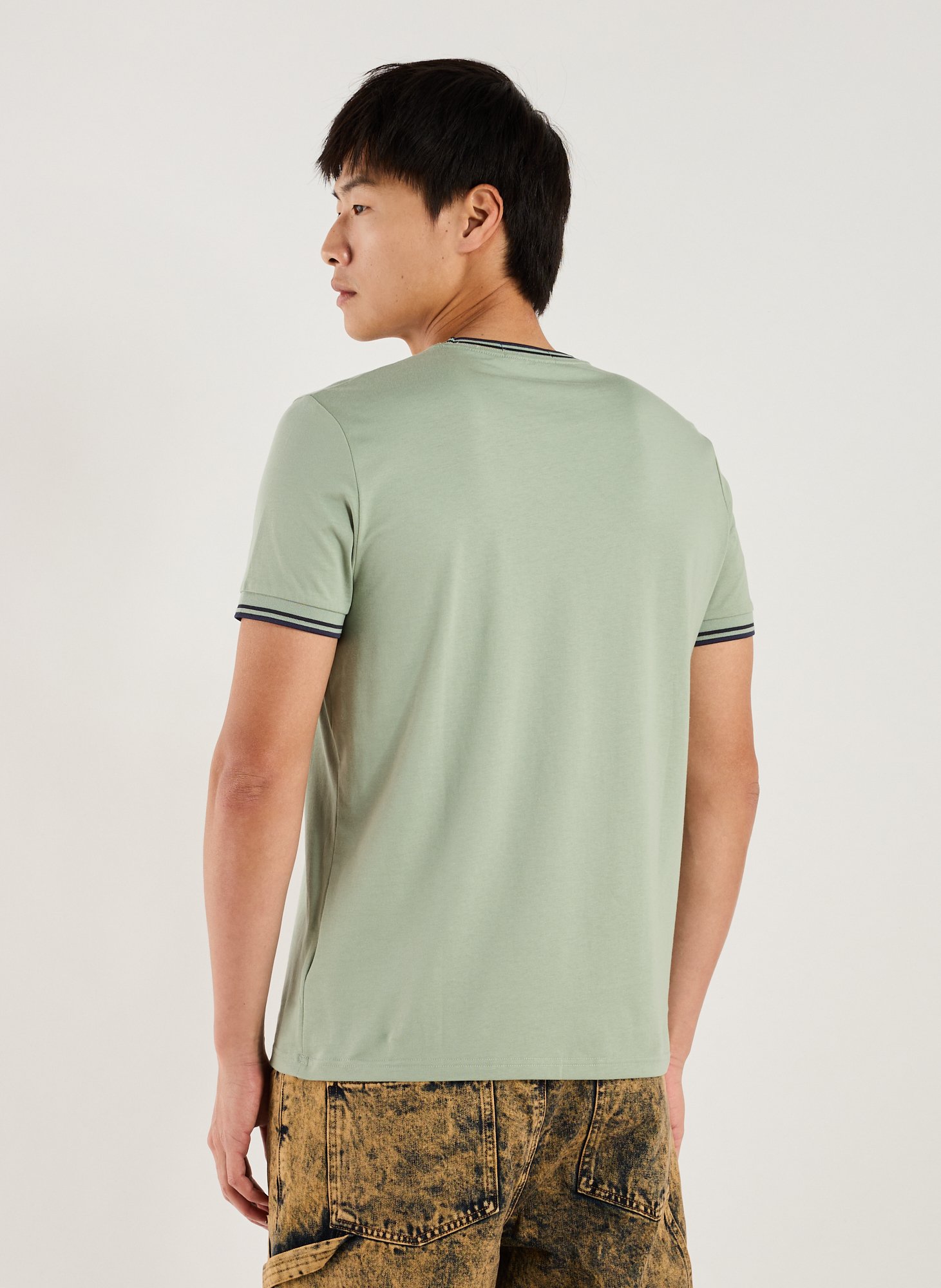 T-shirt brodé en coton FRED PERRY Bleu