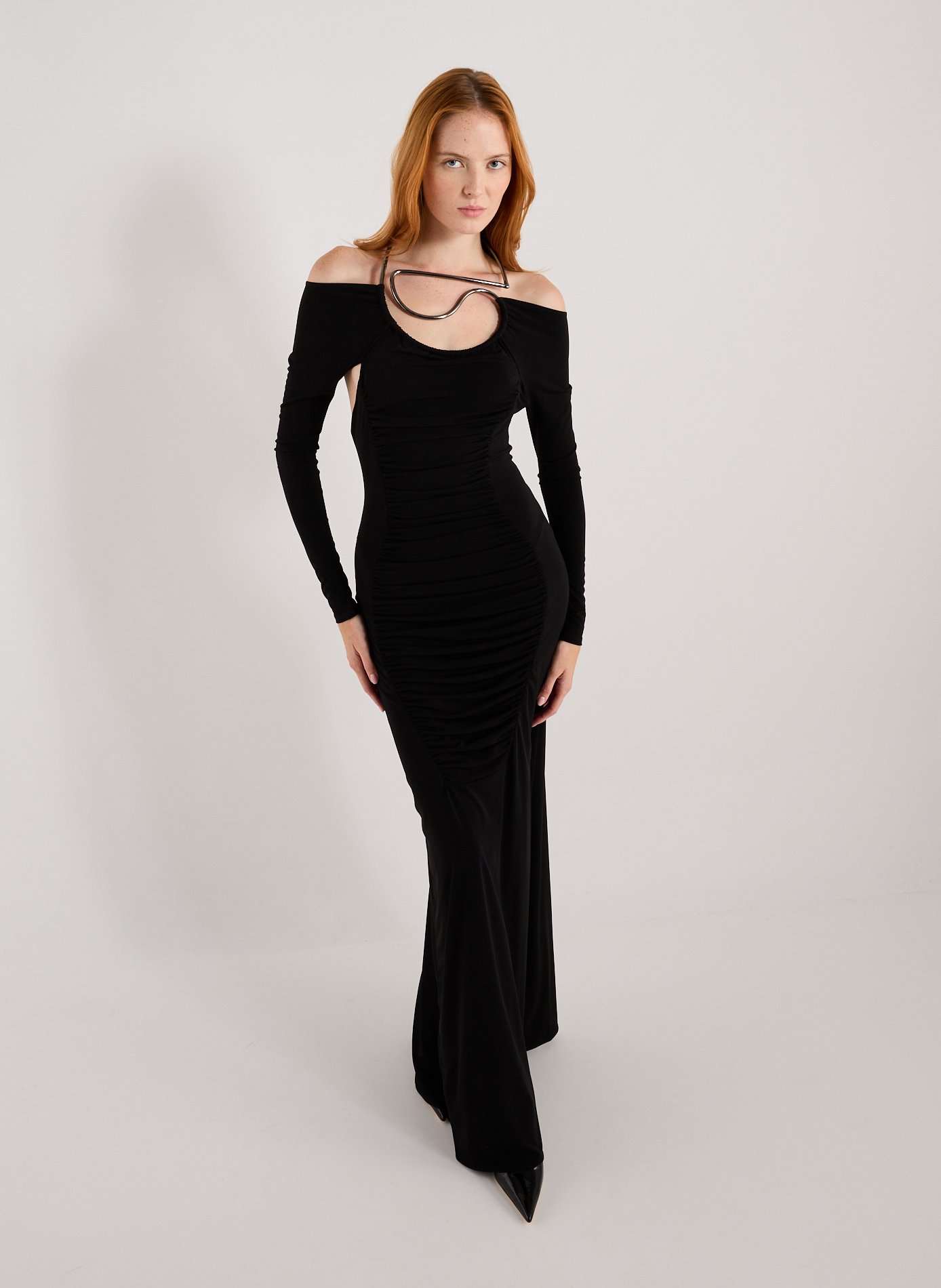 Long dress with cut-out C logo COPERNI Black