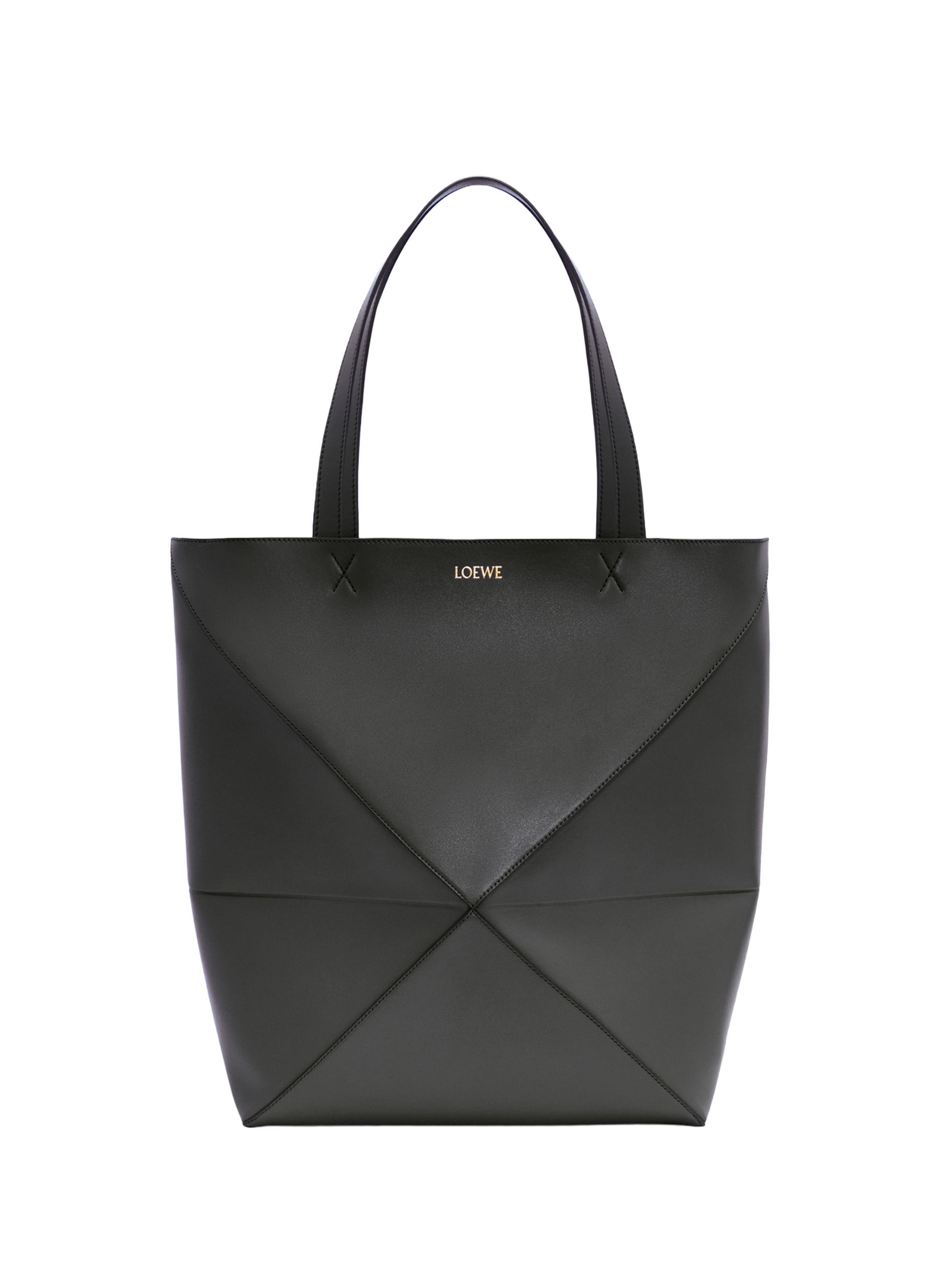 Bolso Puzzle Fold XL en cuero de becerro brillante LOEWE Negro
