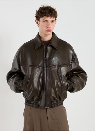 Blouson bomber en cuir d'agneau ACNE STUDIOS Blouson bomber en cuir d'agneau ACNE STUDIOS