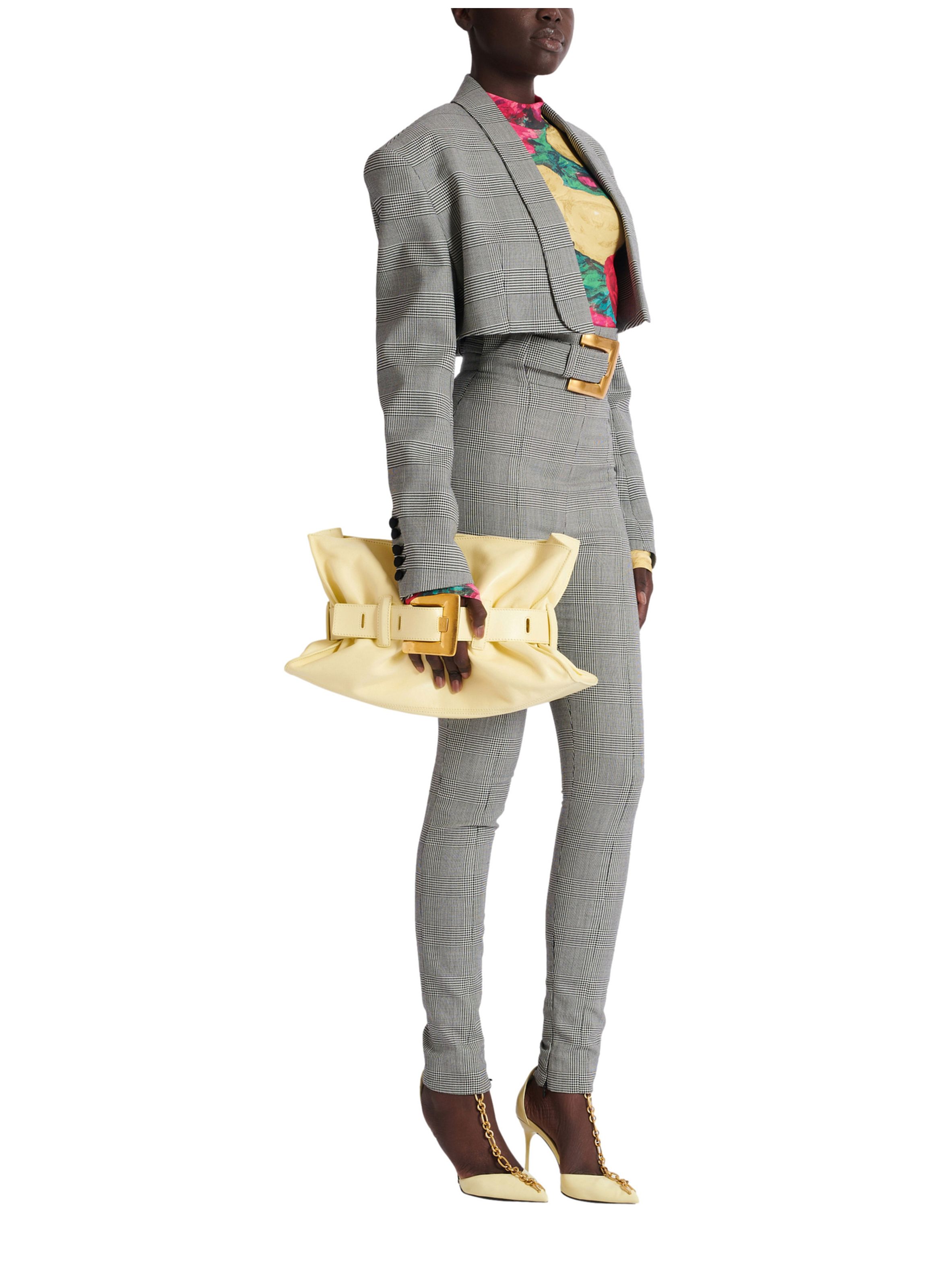 Sac anthem medium en cuir de veau BALMAIN Jaune