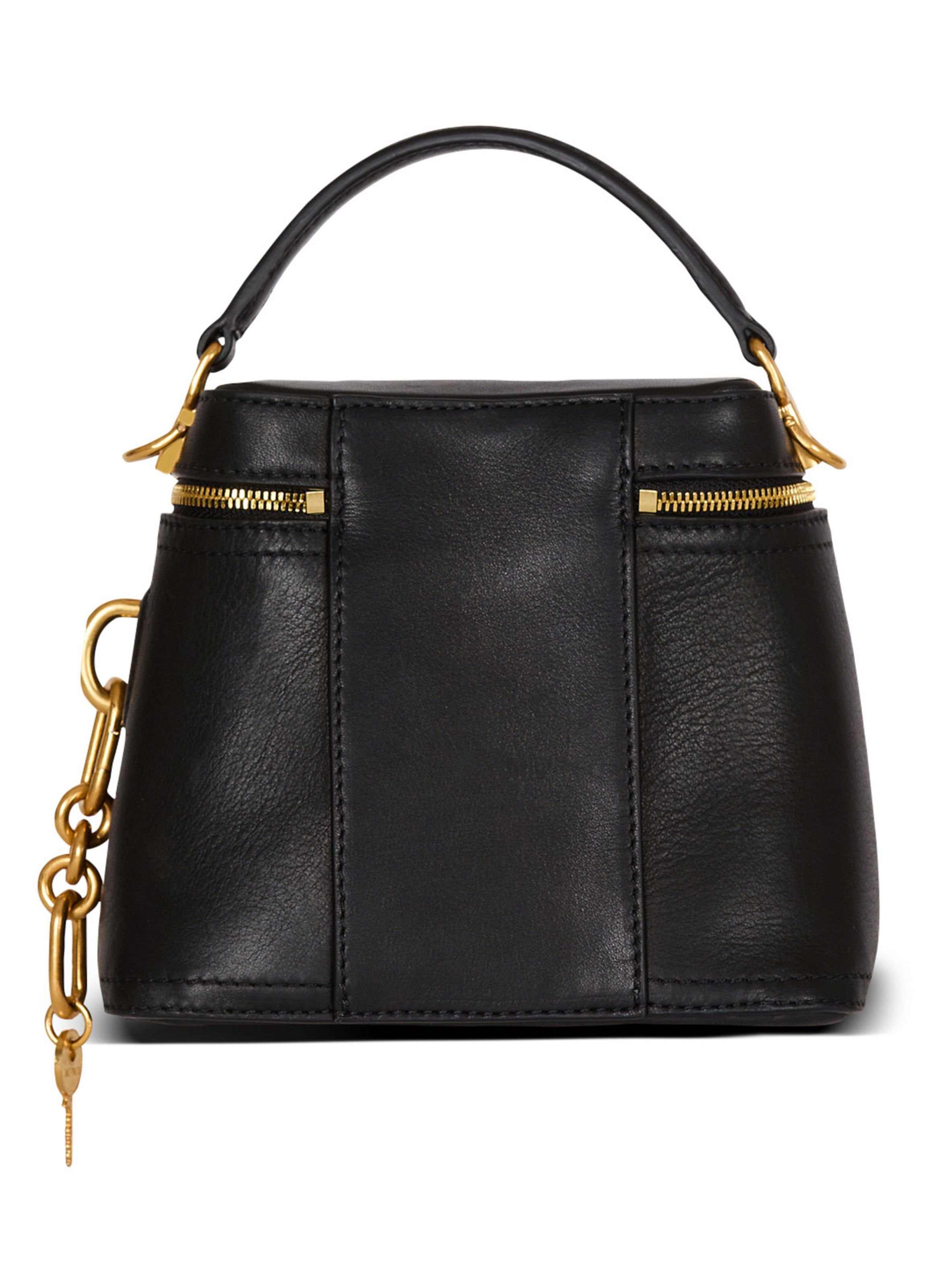Sac pulse vanity en cuir de veau BALMAIN Noir