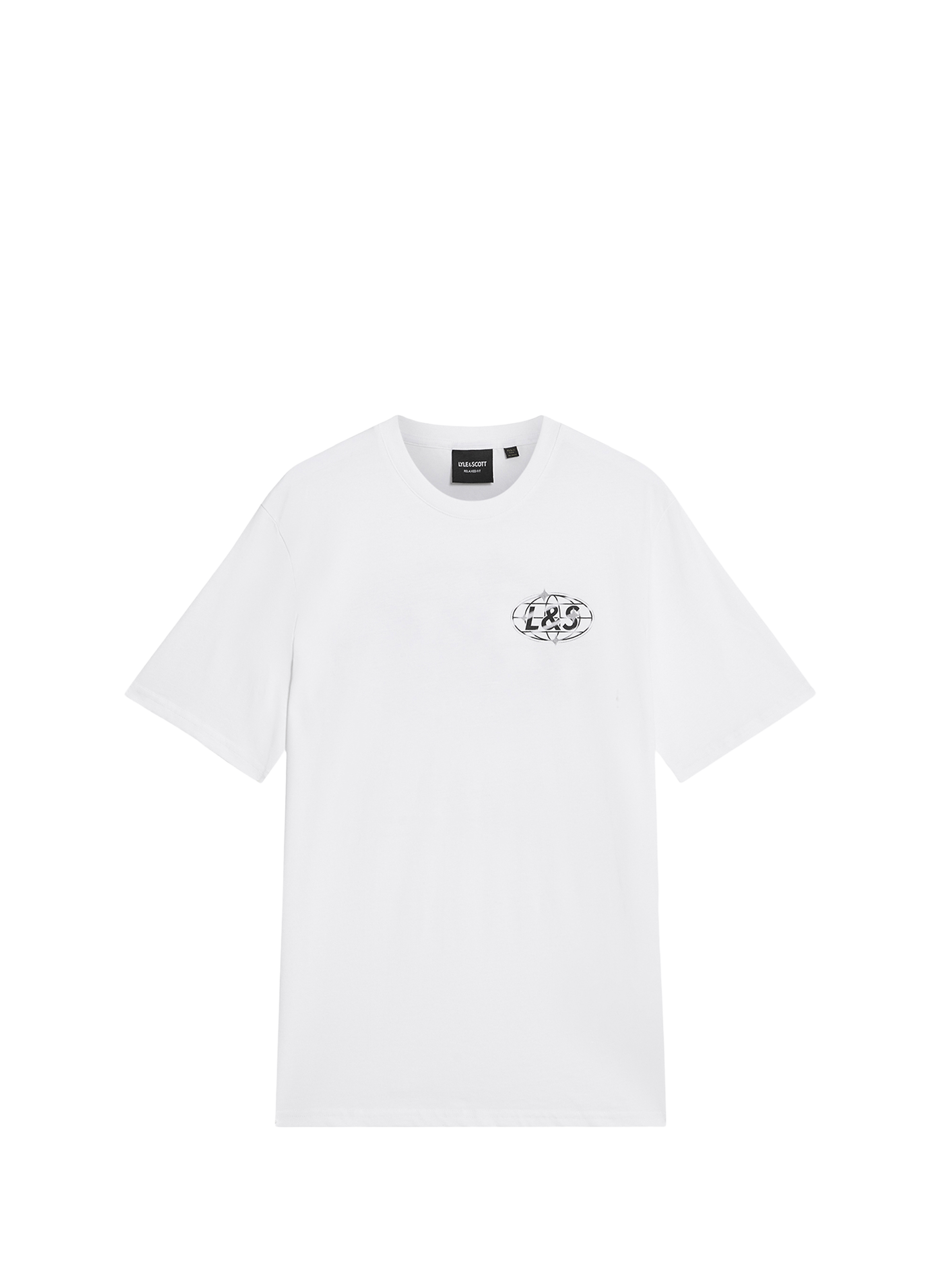 T-shirt imprimé à col rond en coton LYLE & SCOTT Blanc