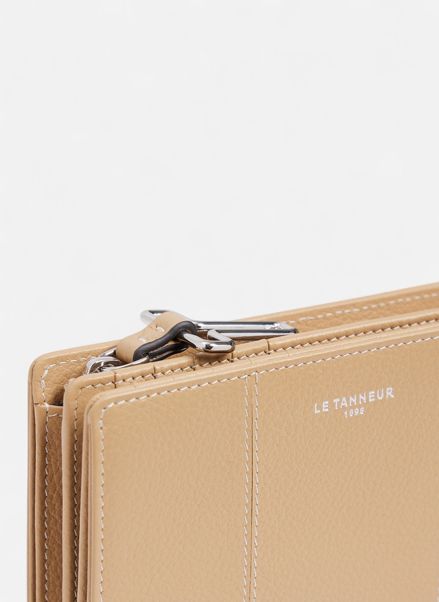 Portefeuille moyen modèle juliette en cuir grainé LE TANNEUR Beige