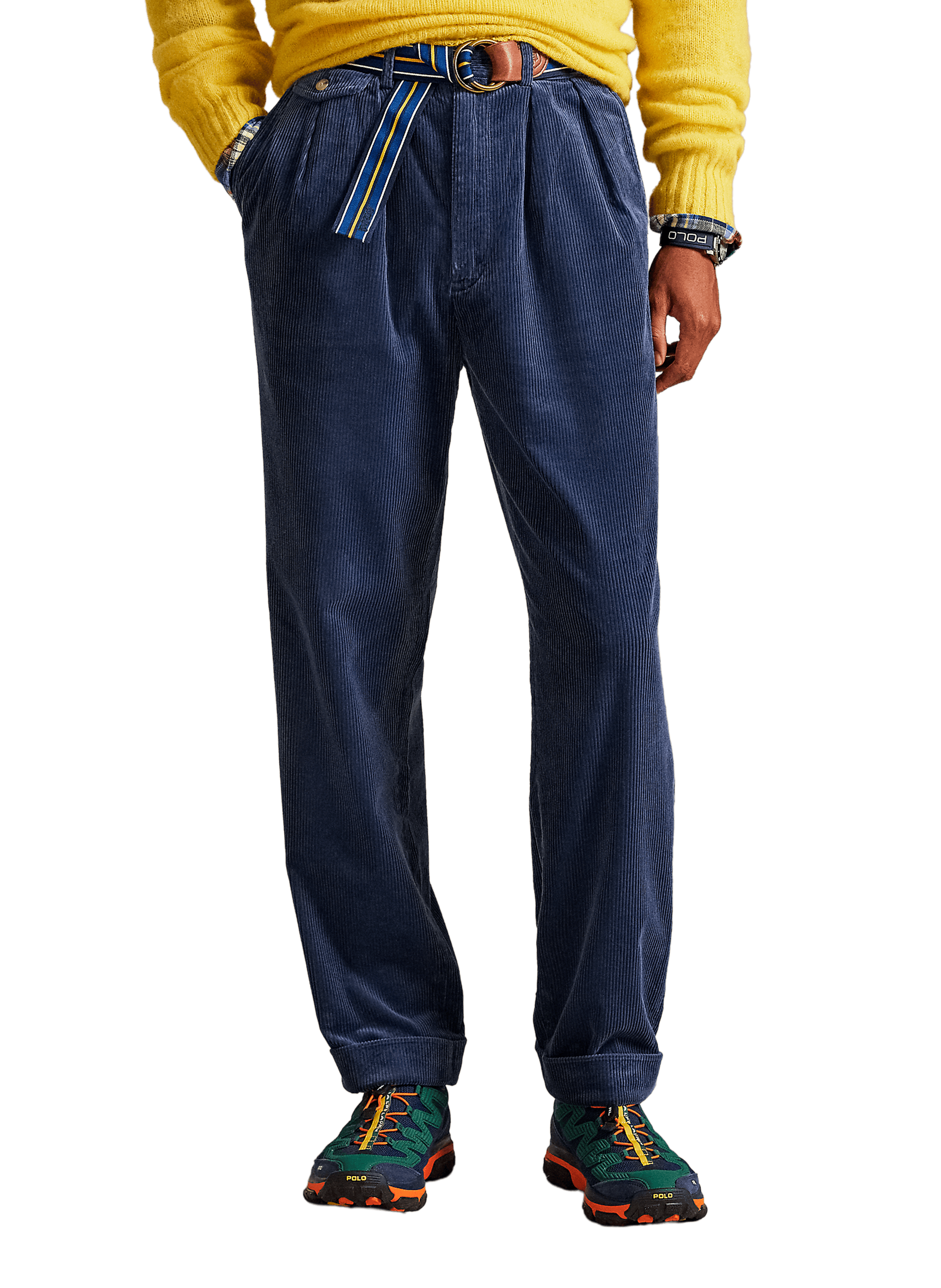 POLO RALPH LAUREN Pantalon velours côtelé en coton Bleu