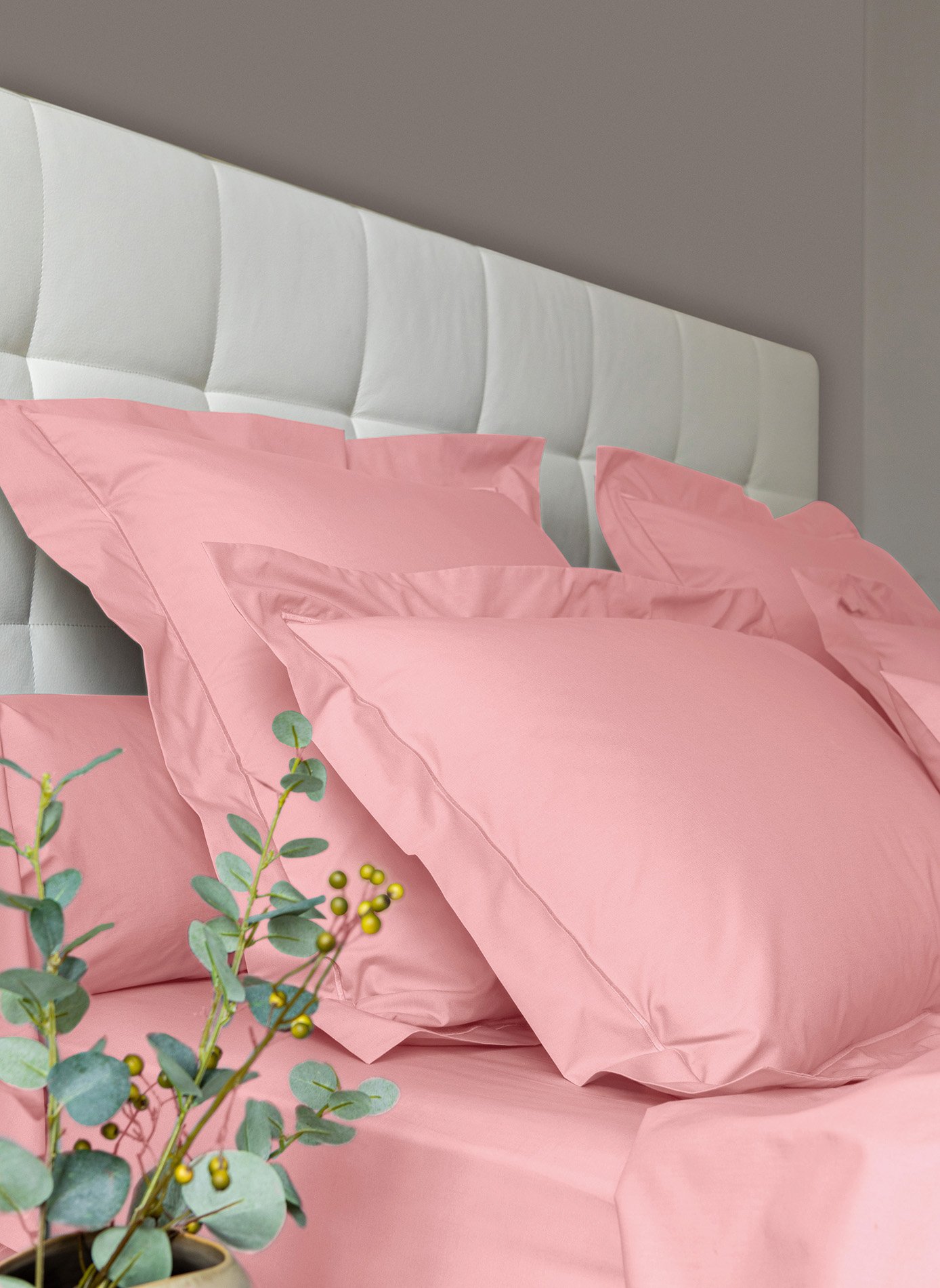 Taie d'oreiller vexin dragée ANNE DE SOLENE Rose