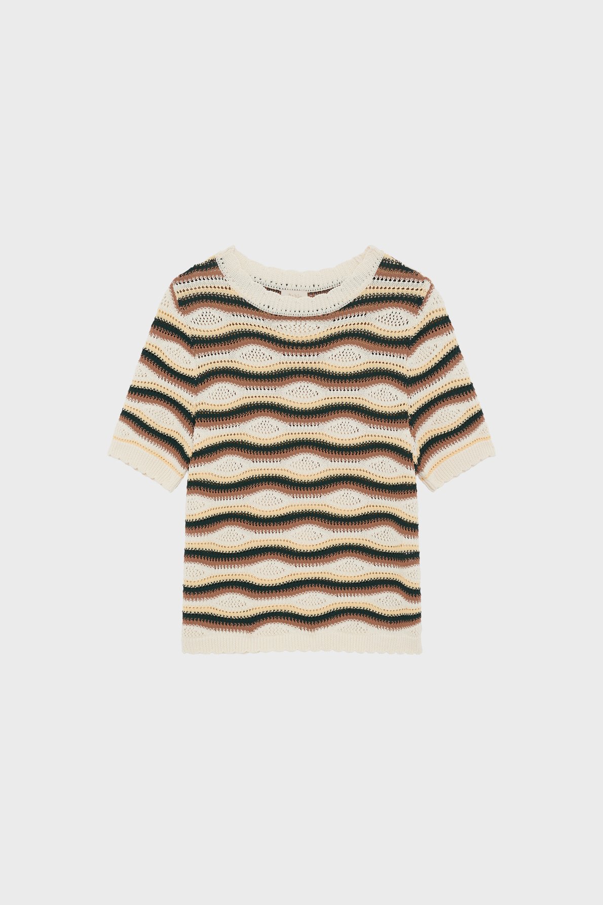 Pull en crochet à rayures multico - LALIAH PABLO Beige