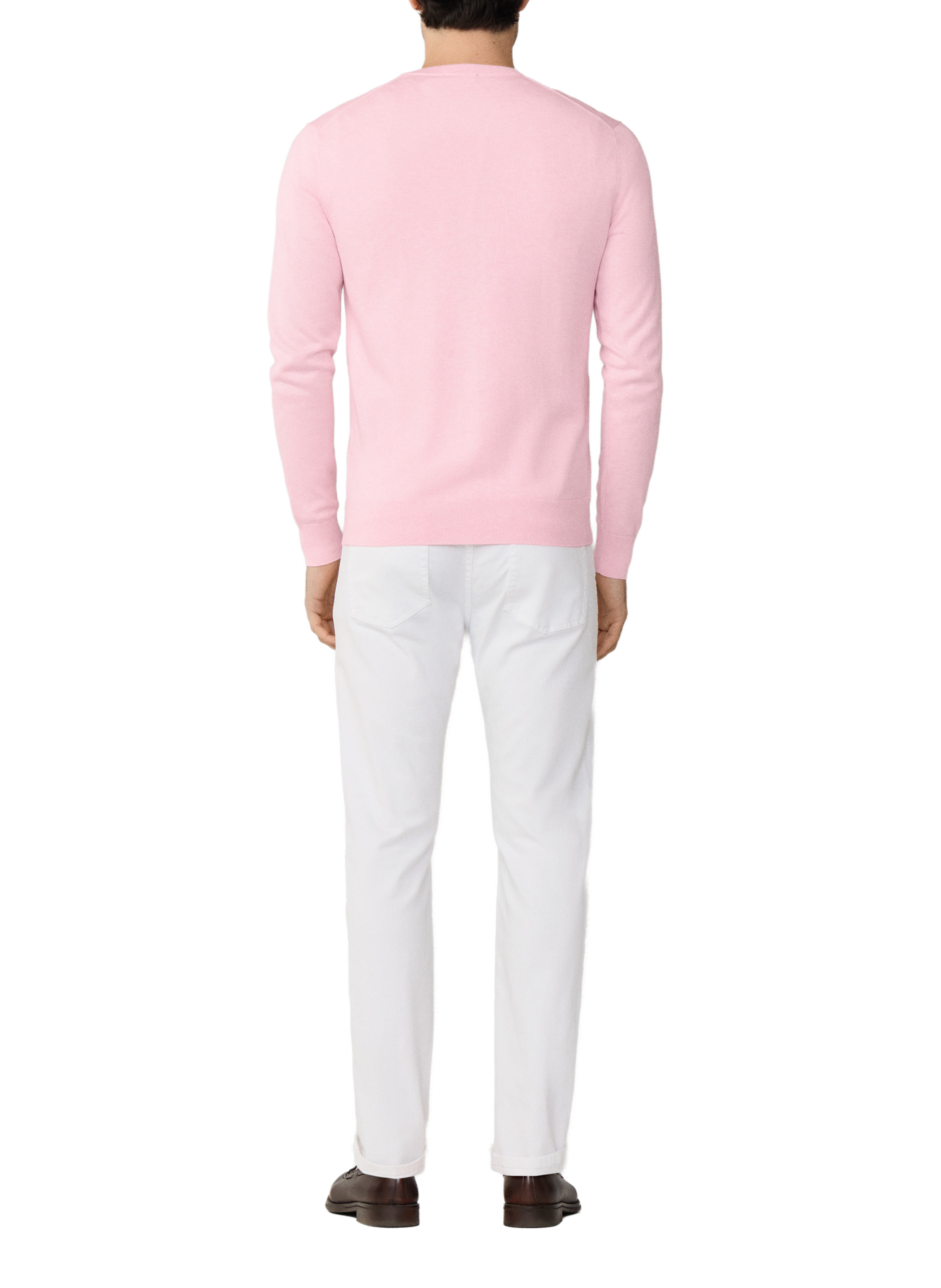 Round neck sweater in cotton and silk HACKETT Pink
