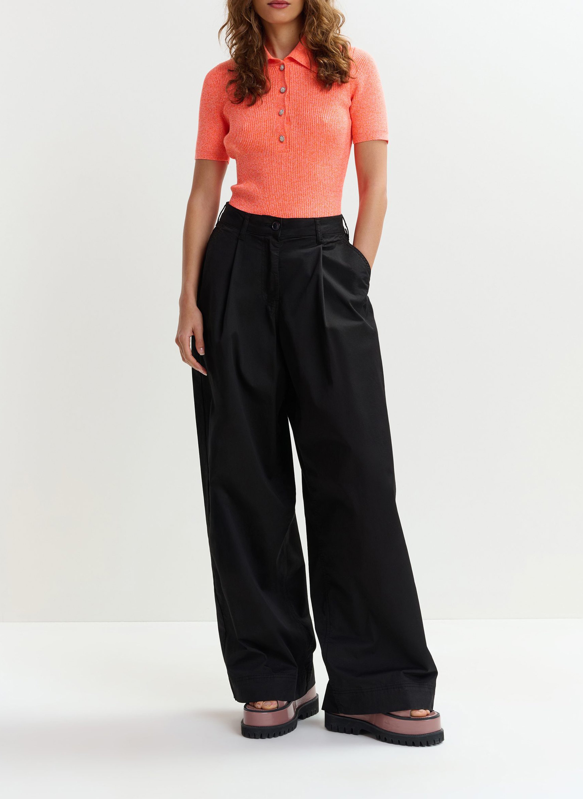 Polo manches courtes ajusté uni jabric ESSENTIEL ANTWERP Orange