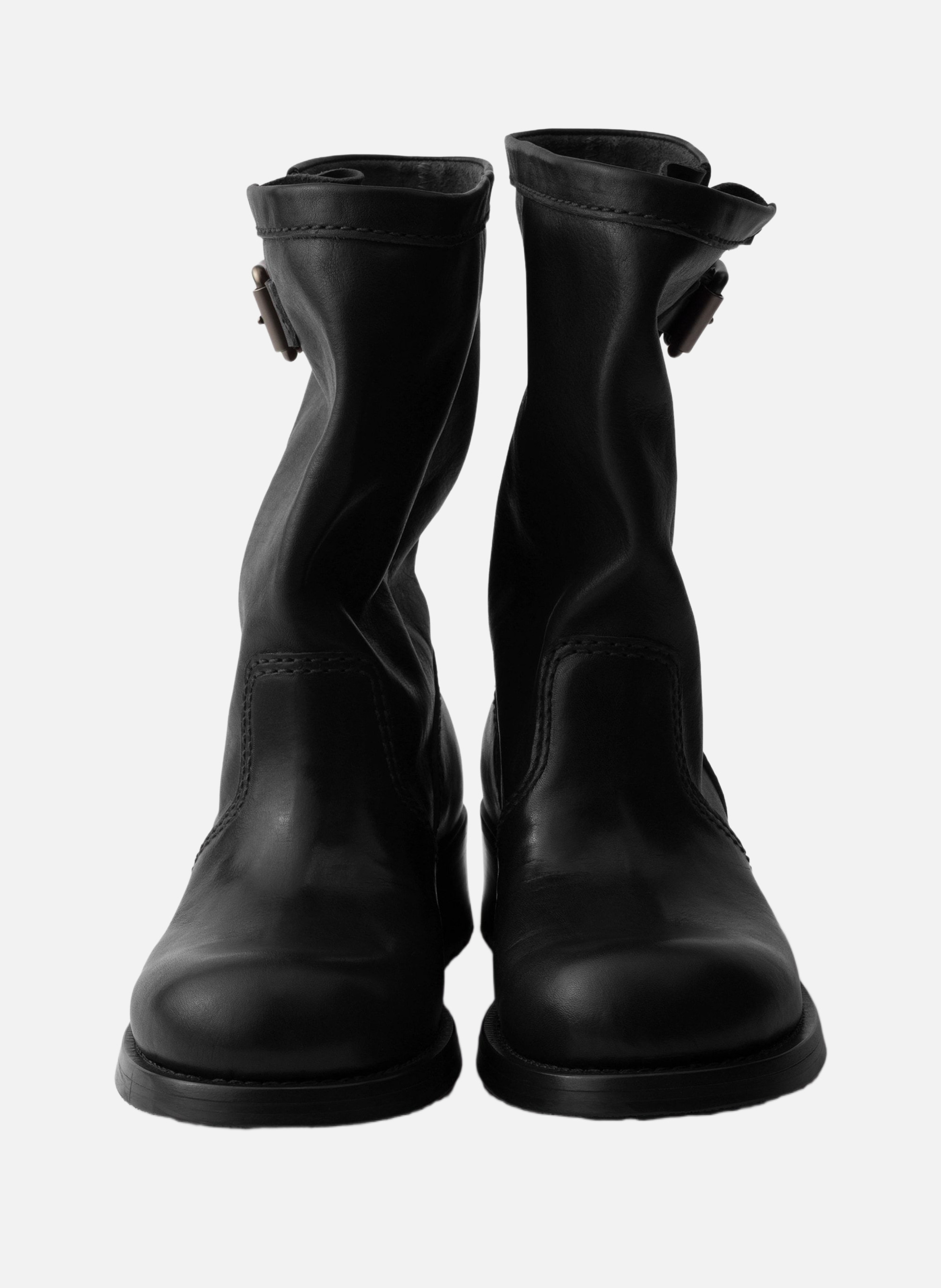Bottes mi-mollet en cuir PRADA Noir