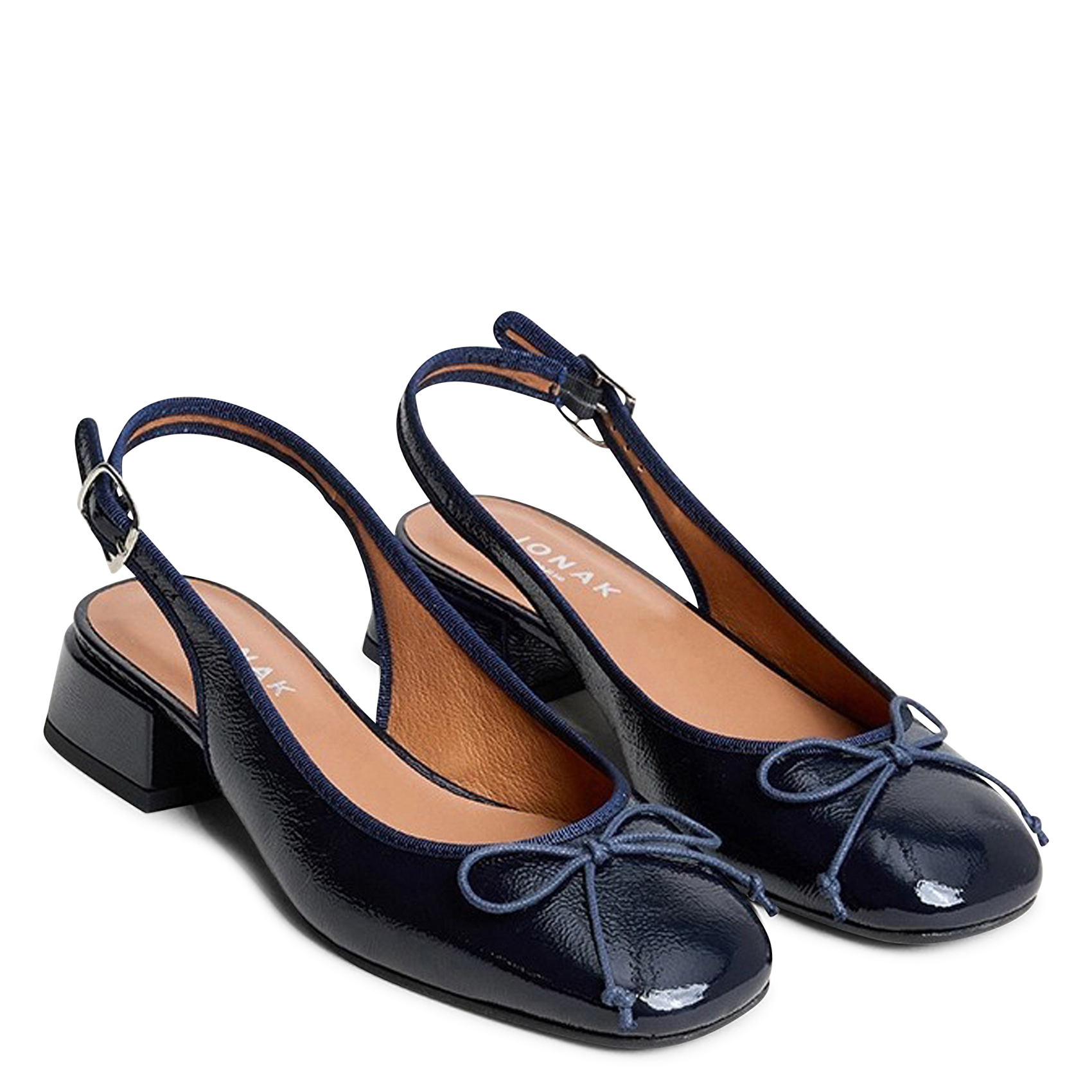 Ballerines slingbacks en cuir vernis dybilo JONAK Bleu