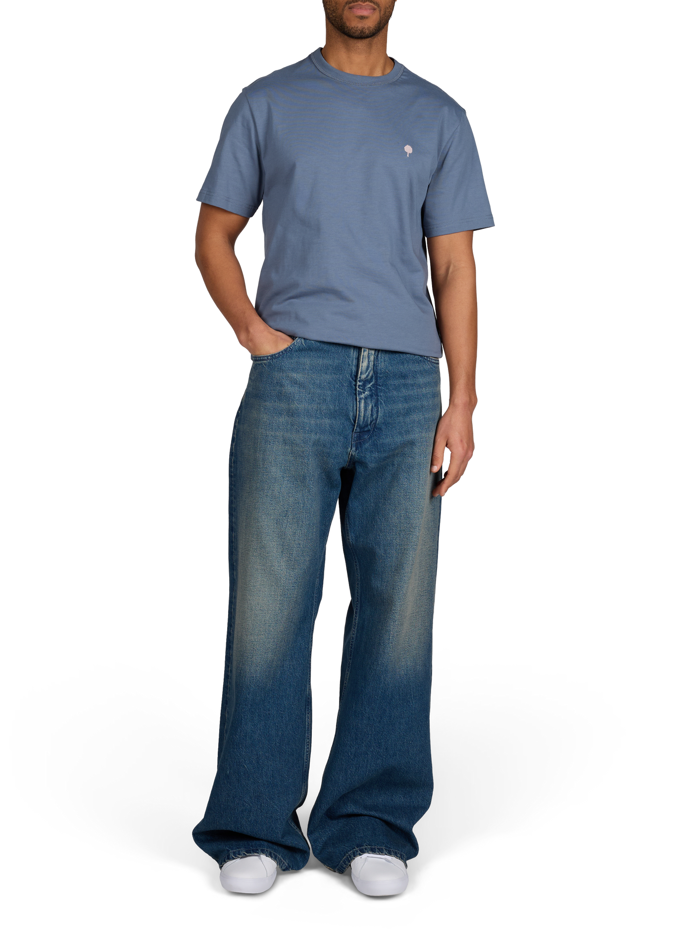 Massoury blended cotton t-shirt FAGUO Blue