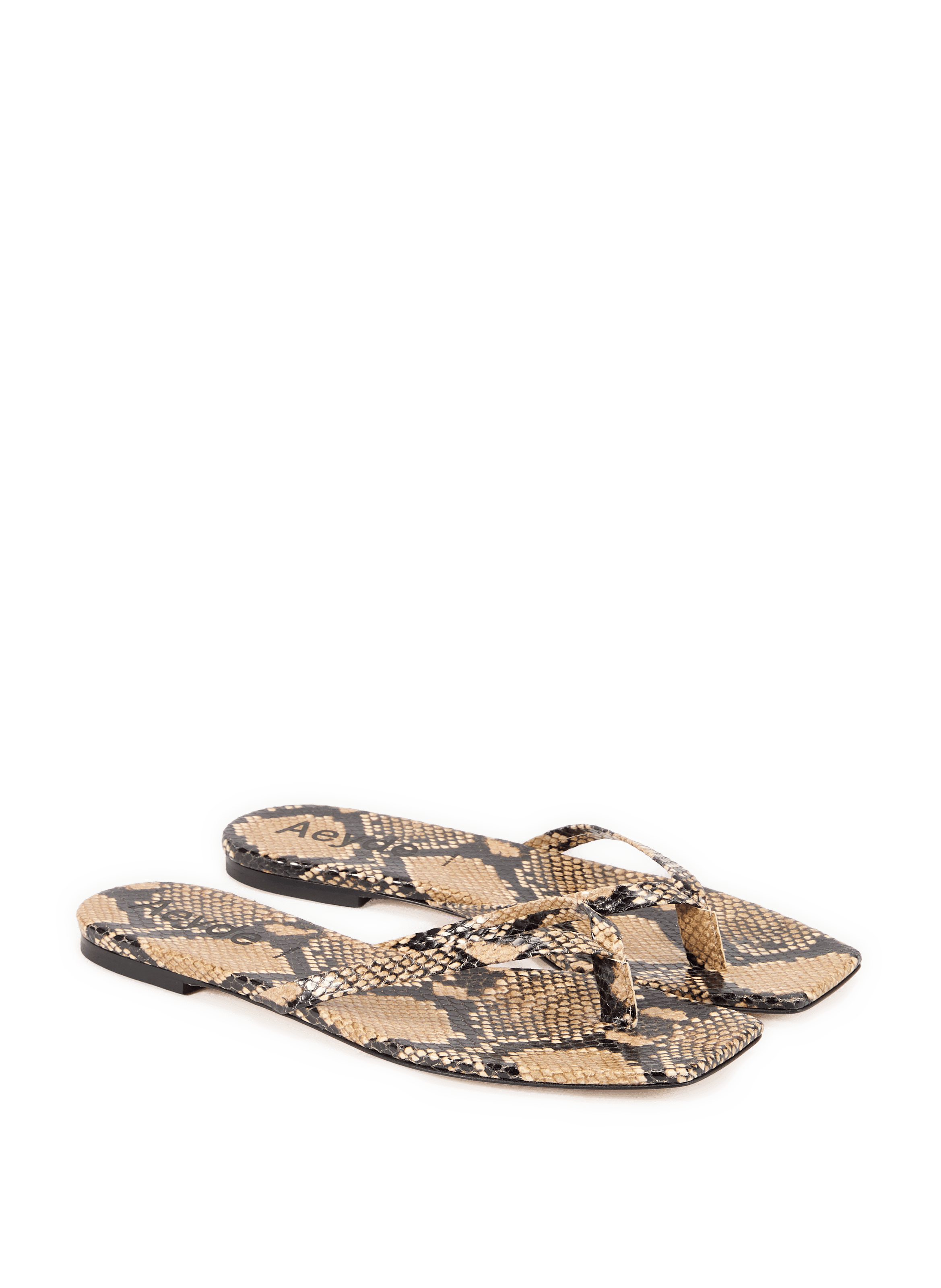 Flat leather printed sandals AEYDE Multicolour