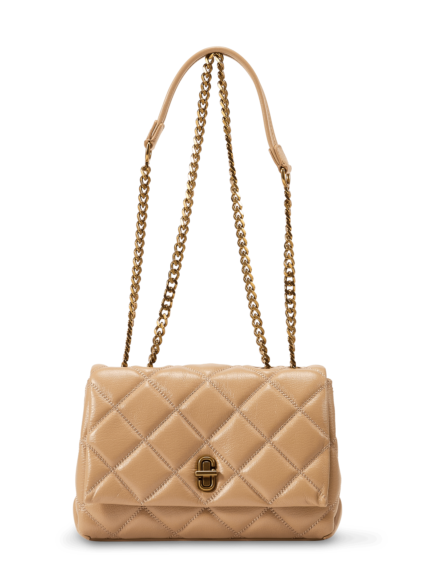 Sac à main à double chaîne en cuir MARC JACOBS Marrone