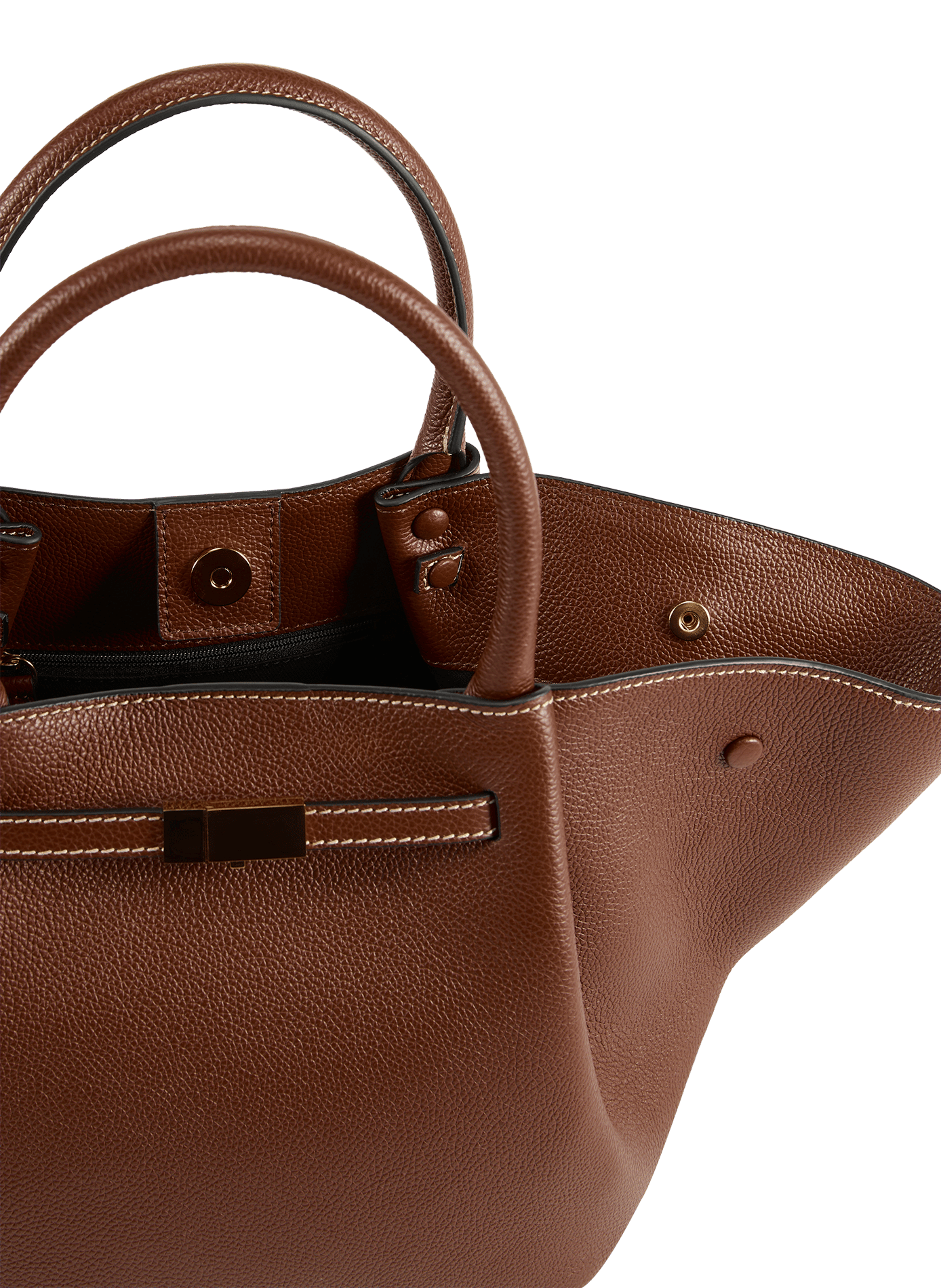 Gestreifter Ledertasche DEMELLIER LONDON Braun