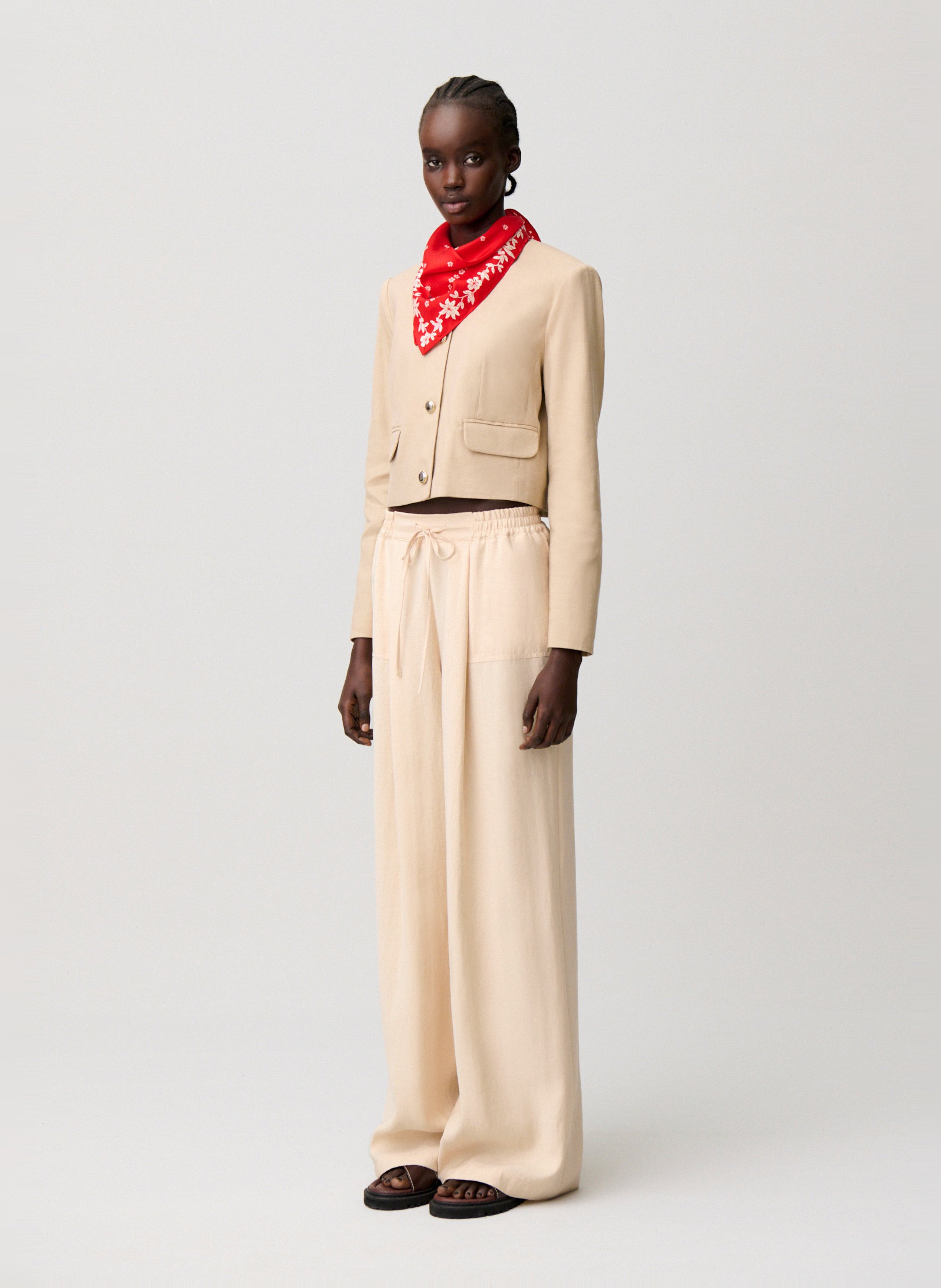 Pantalon large CLAUDIE PIERLOT Beige