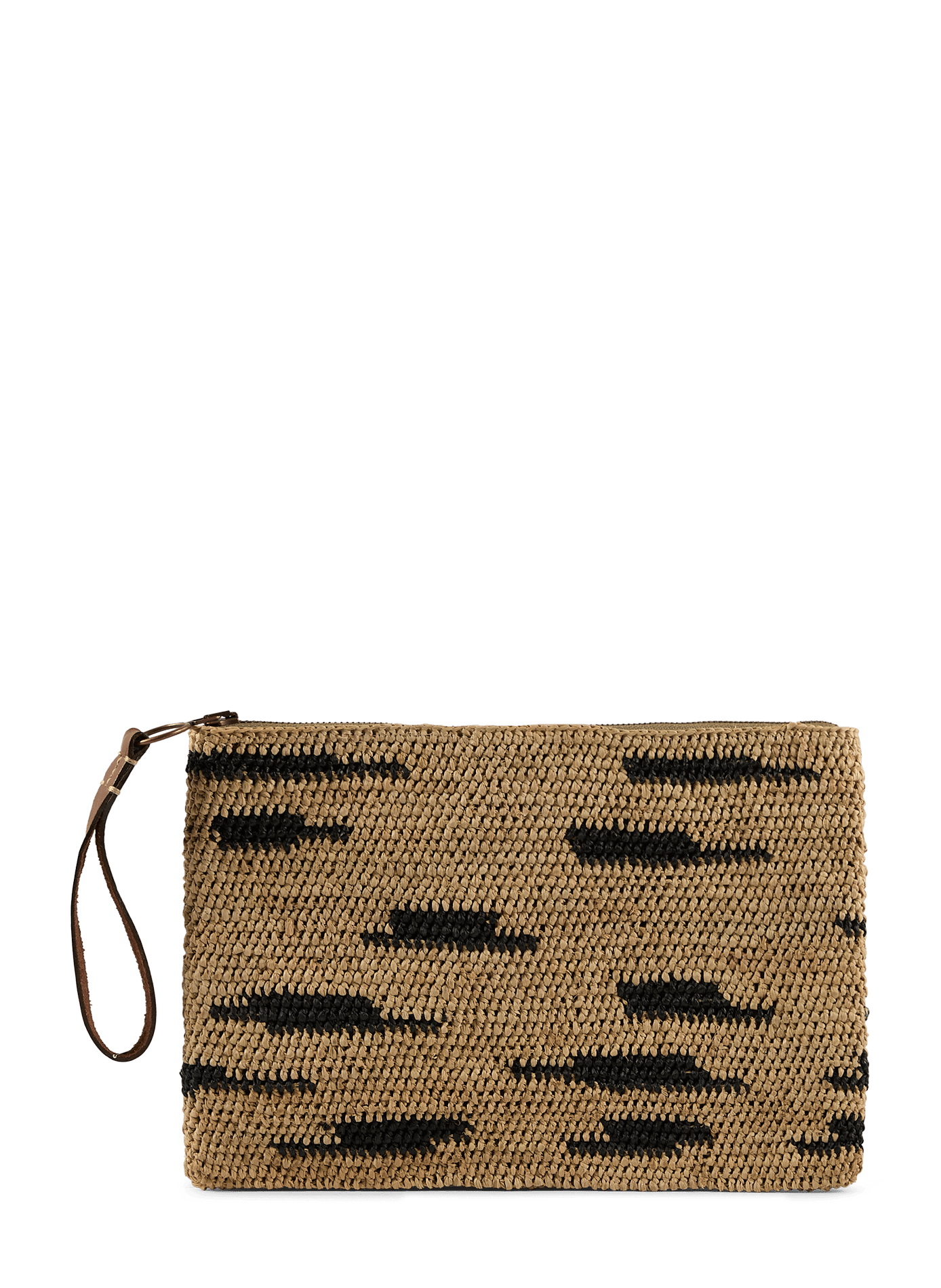Zebra print Ampy raffia clutch IBELIV Multicolour