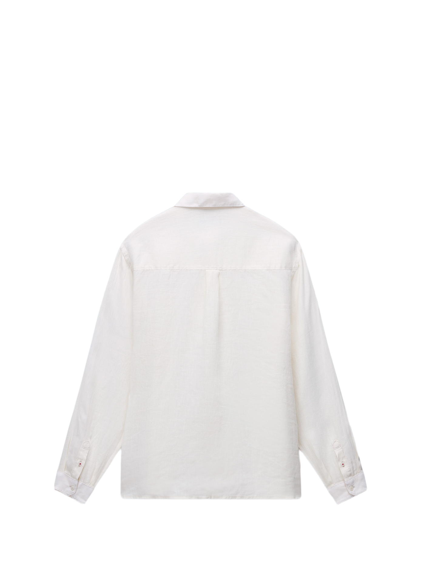 Chemise droite à manches longues en lin NAPAPIJRI Blanc