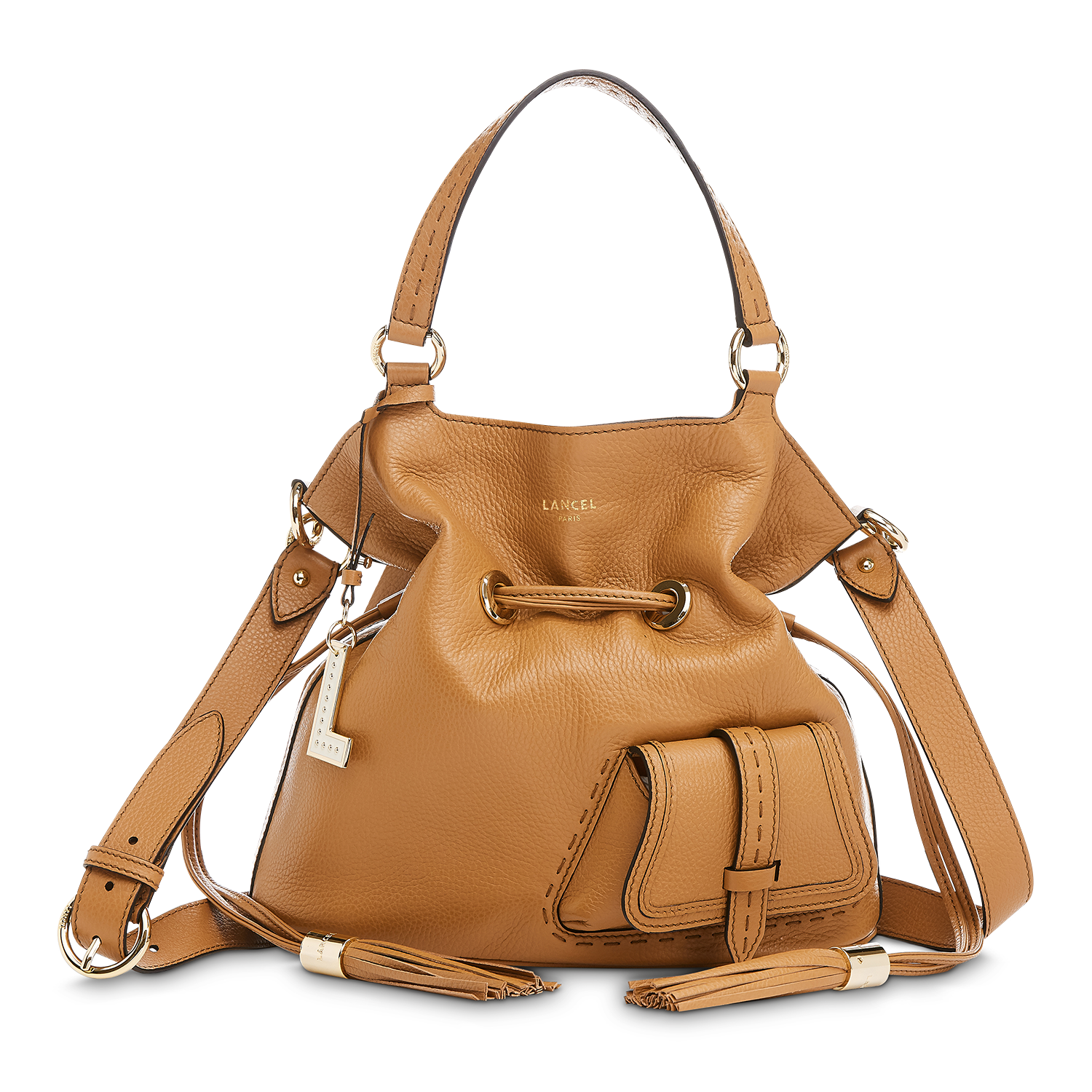 Sac seau m premier flirt de lancel en cuir LANCEL Marron