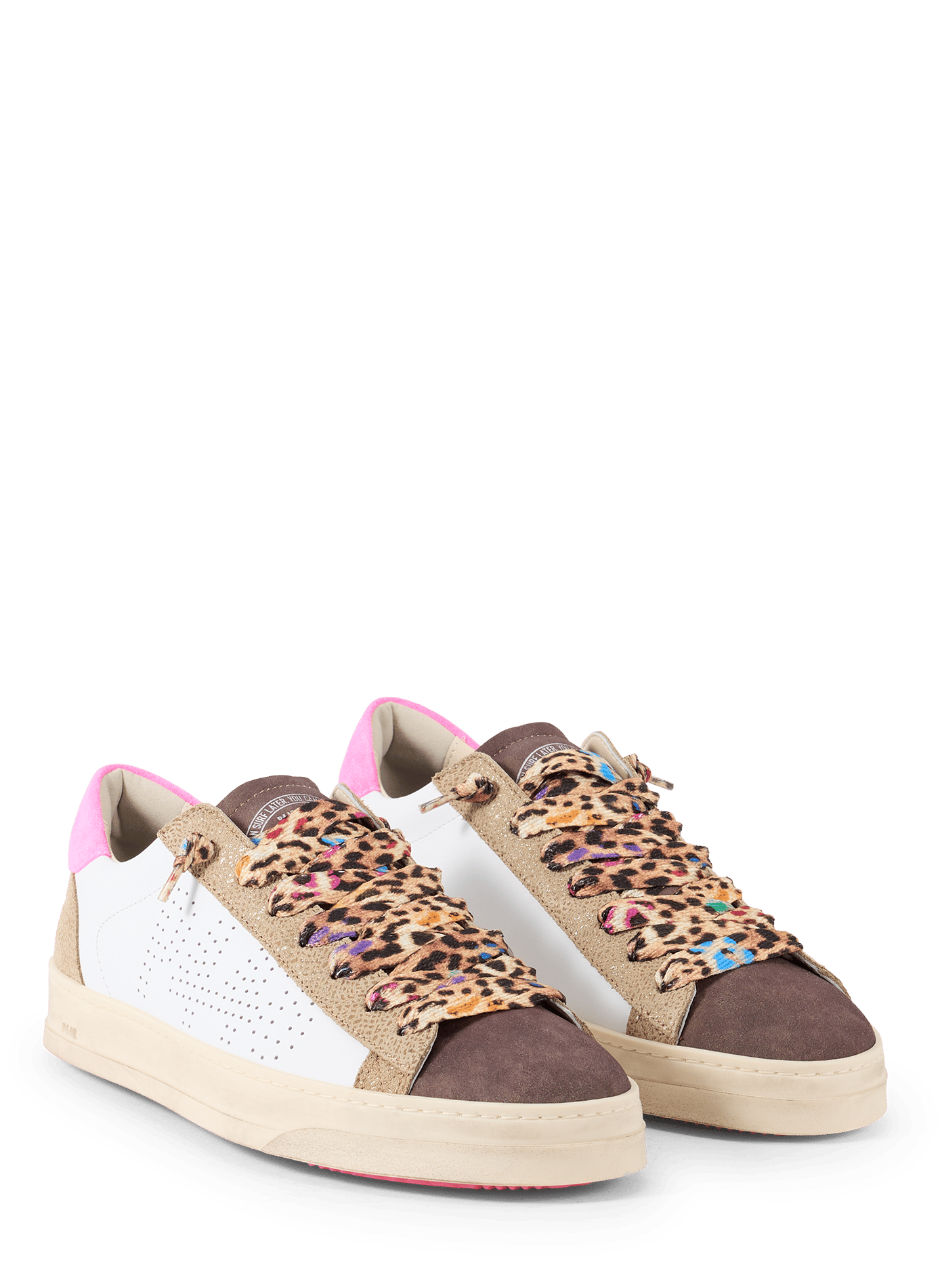 Scarpe da ginnastica con dettagli colorati in pelle P448 Multicolore